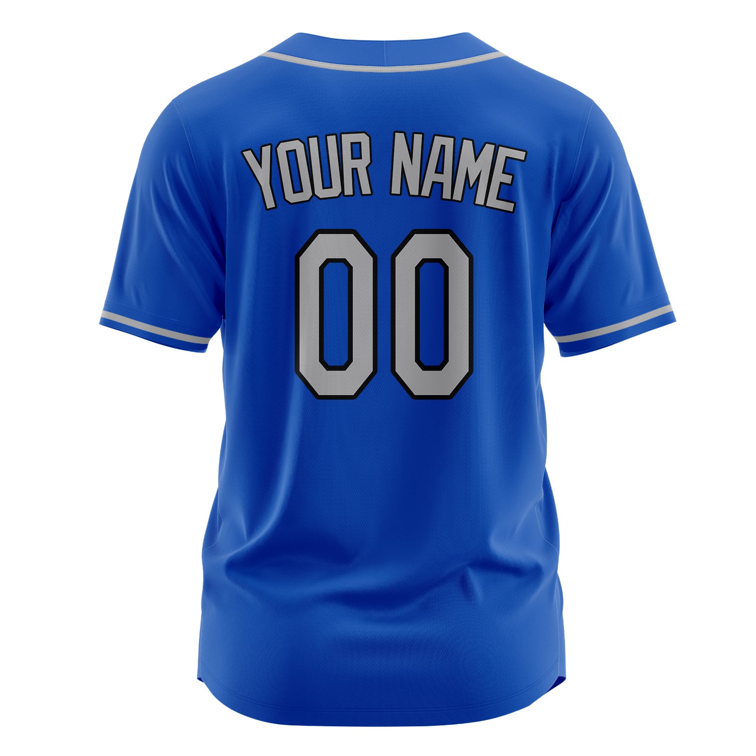 Custom Professional Thunder Blue Gray Baseball Jersey