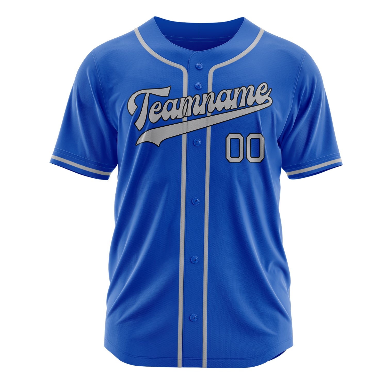 Custom Professional Thunder Blue Gray Baseball Jersey
