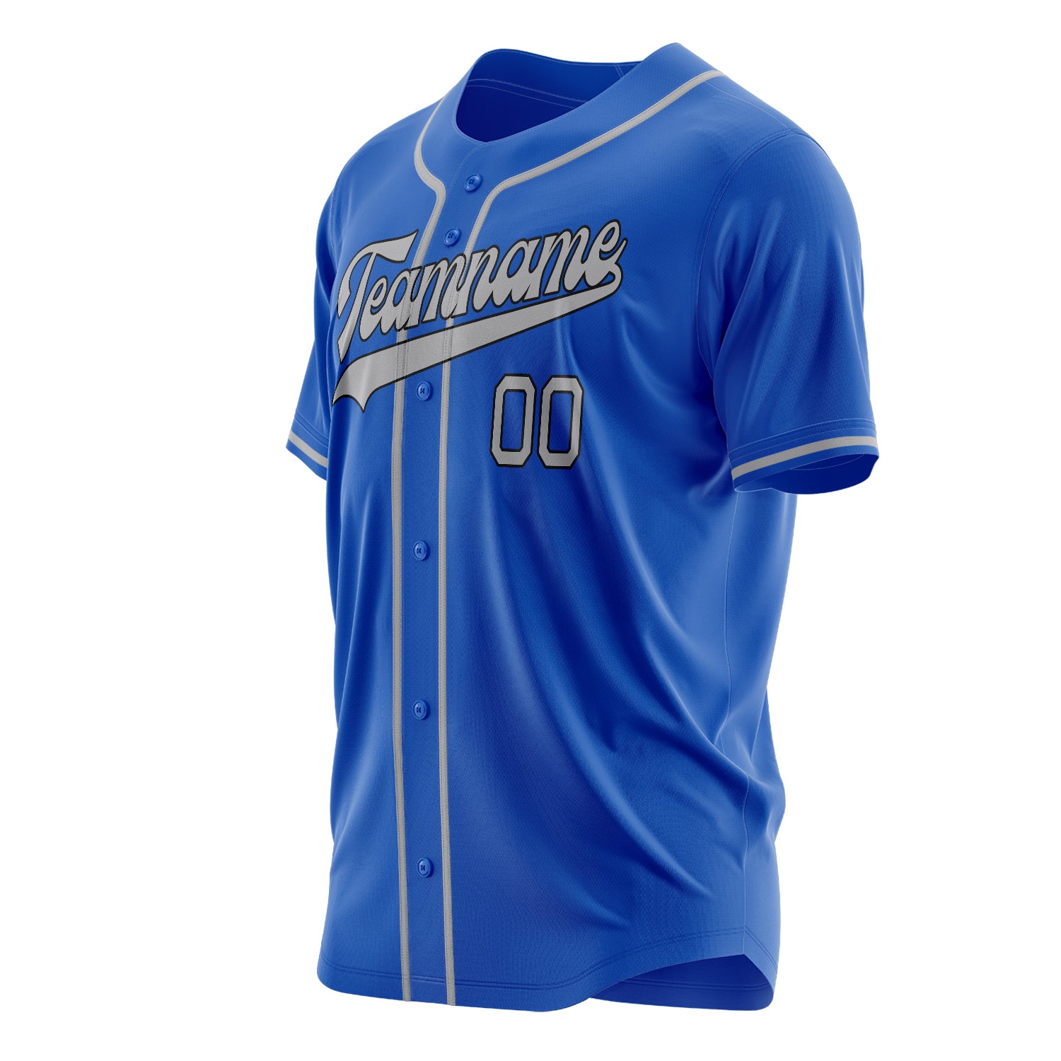Custom Professional Thunder Blue Gray Baseball Jersey