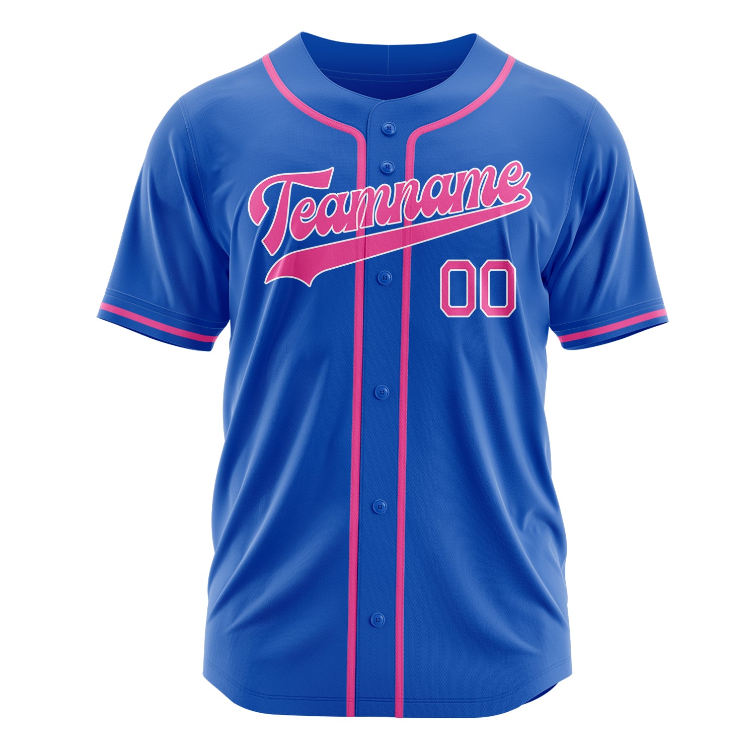 Custom Professional Thunder Blue Pink Baseball Jersey