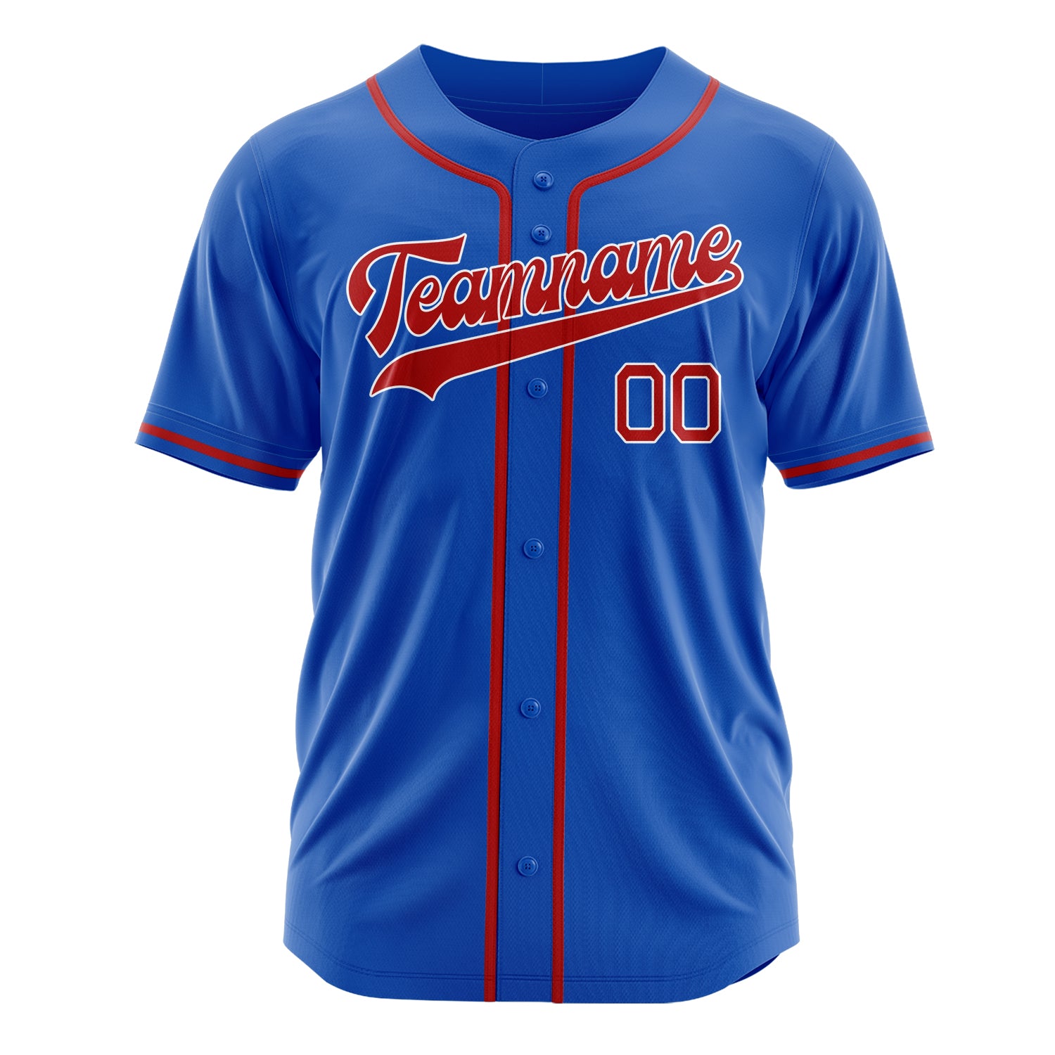 Custom Professional Thunder Blue Red Baseball Jersey