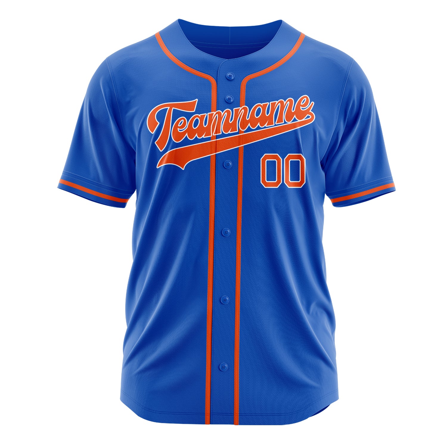 Custom Professional Thunder Blue Orange Baseball Jersey