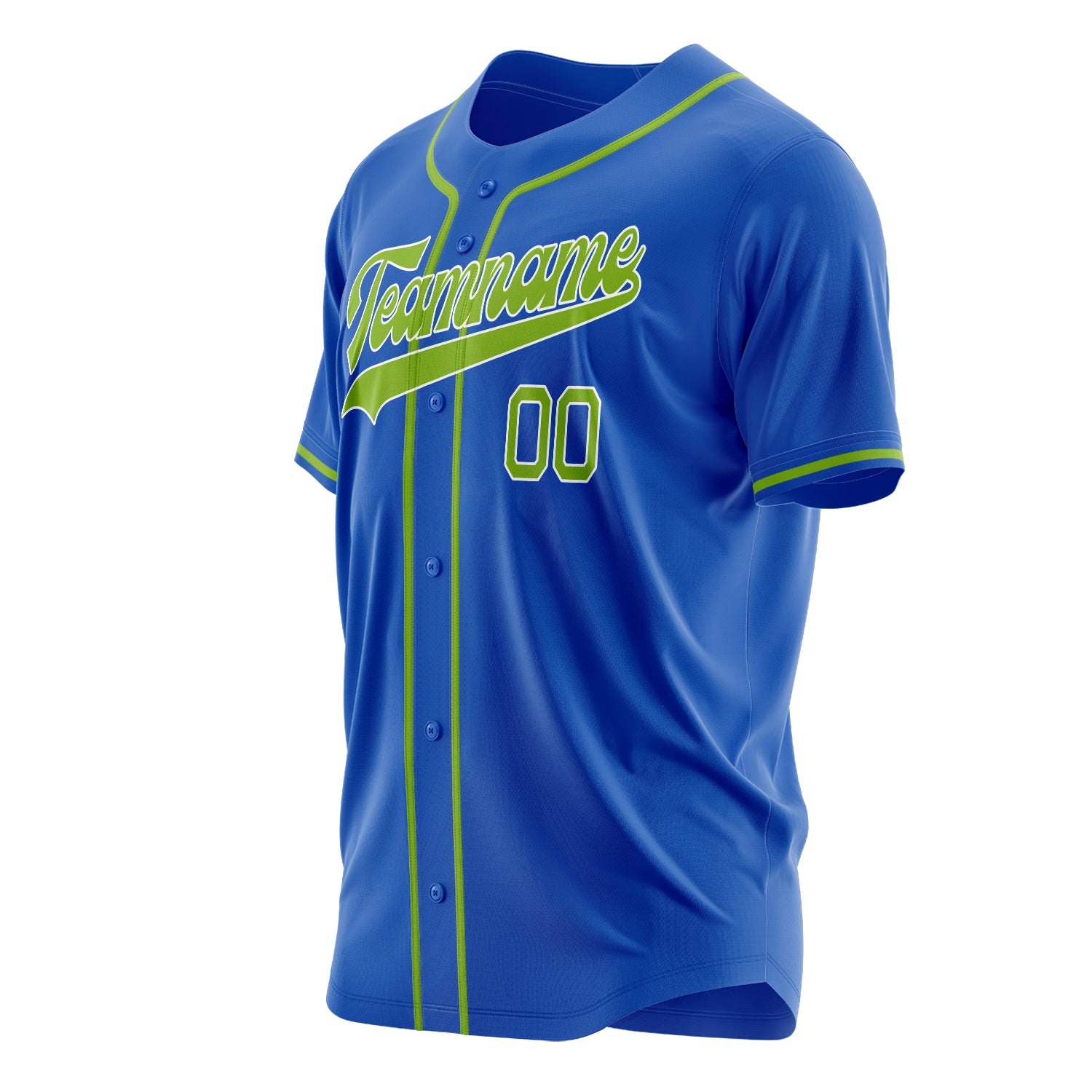 Benutzerdefiniertes Professionelles Donnerblau Kelly Grün Baseballtrikot