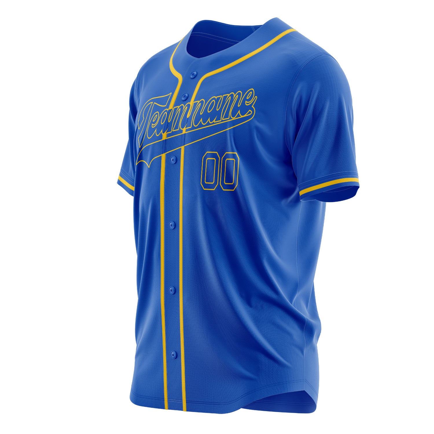 Benutzerdefiniertes Professionelles Donnerblau Gold Baseballtrikot