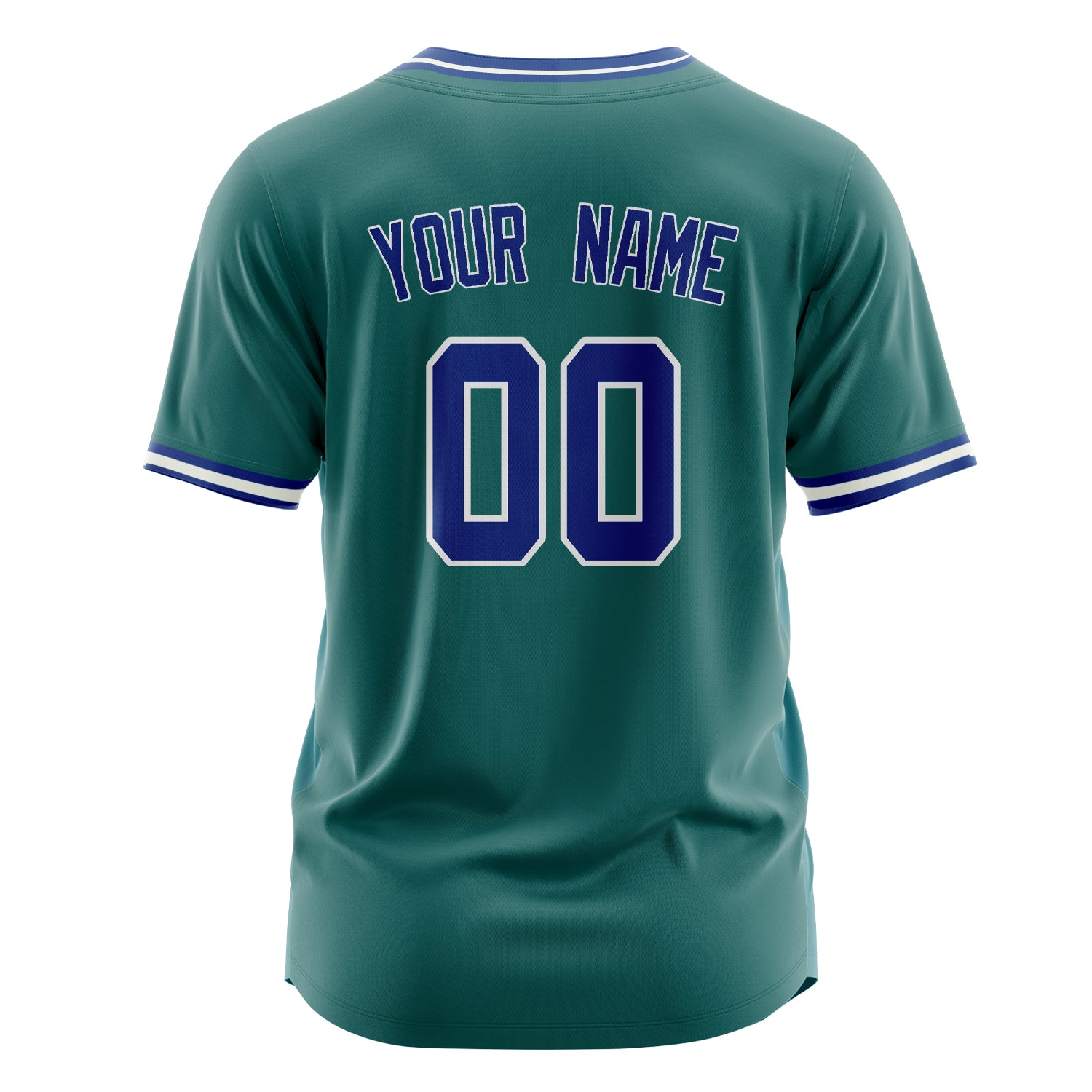 Benutzerdefiniertes Professionelles Blaugrün Königsblau Baseballtrikot