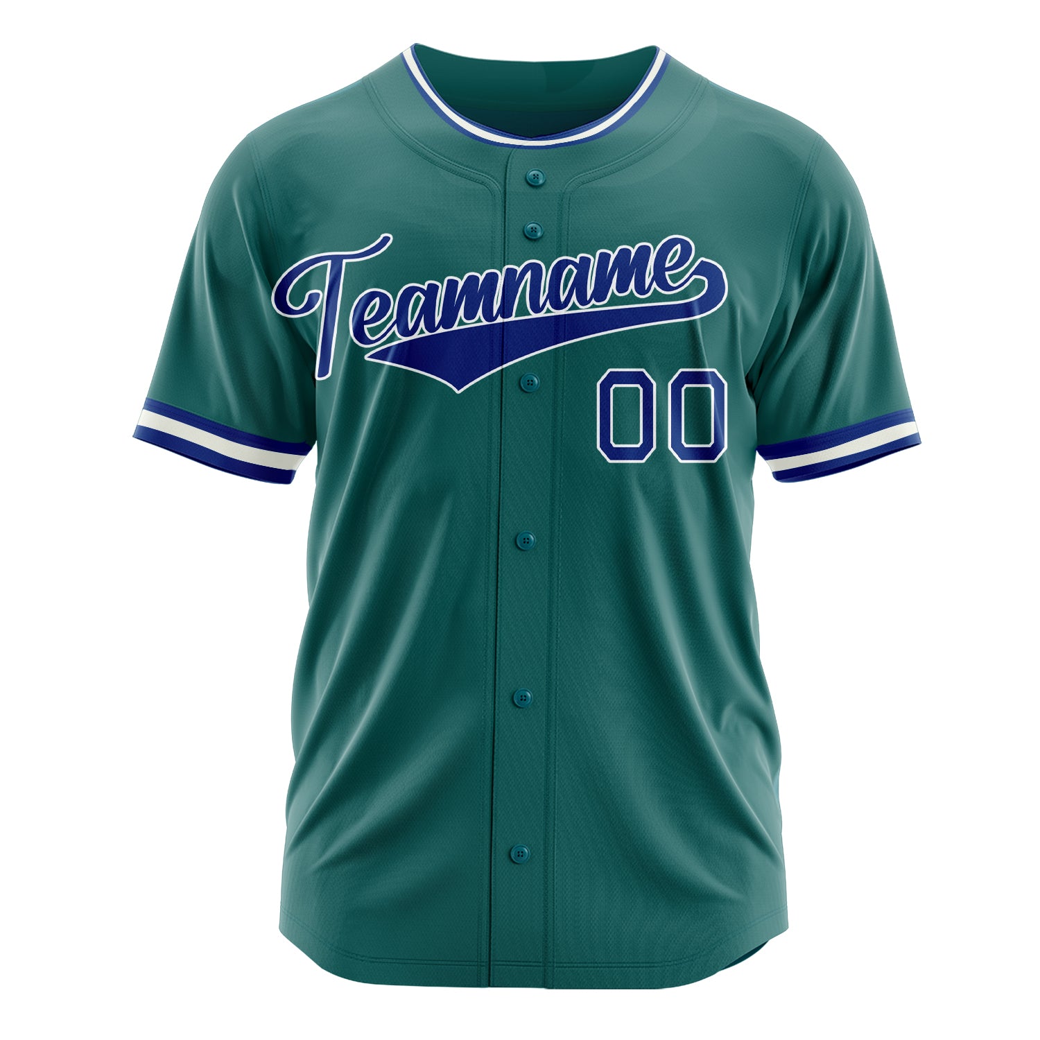 Custom Professional Teal Royal Blue Baseball Jersey