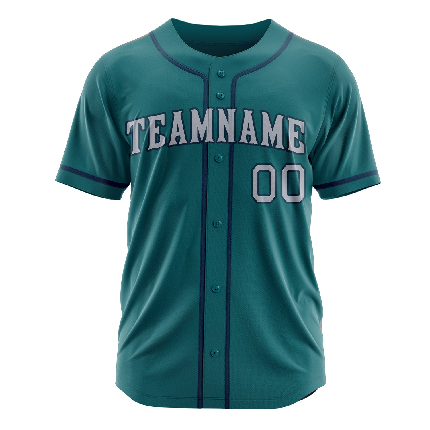 Custom Professional Teal Gray Baseball Jersey