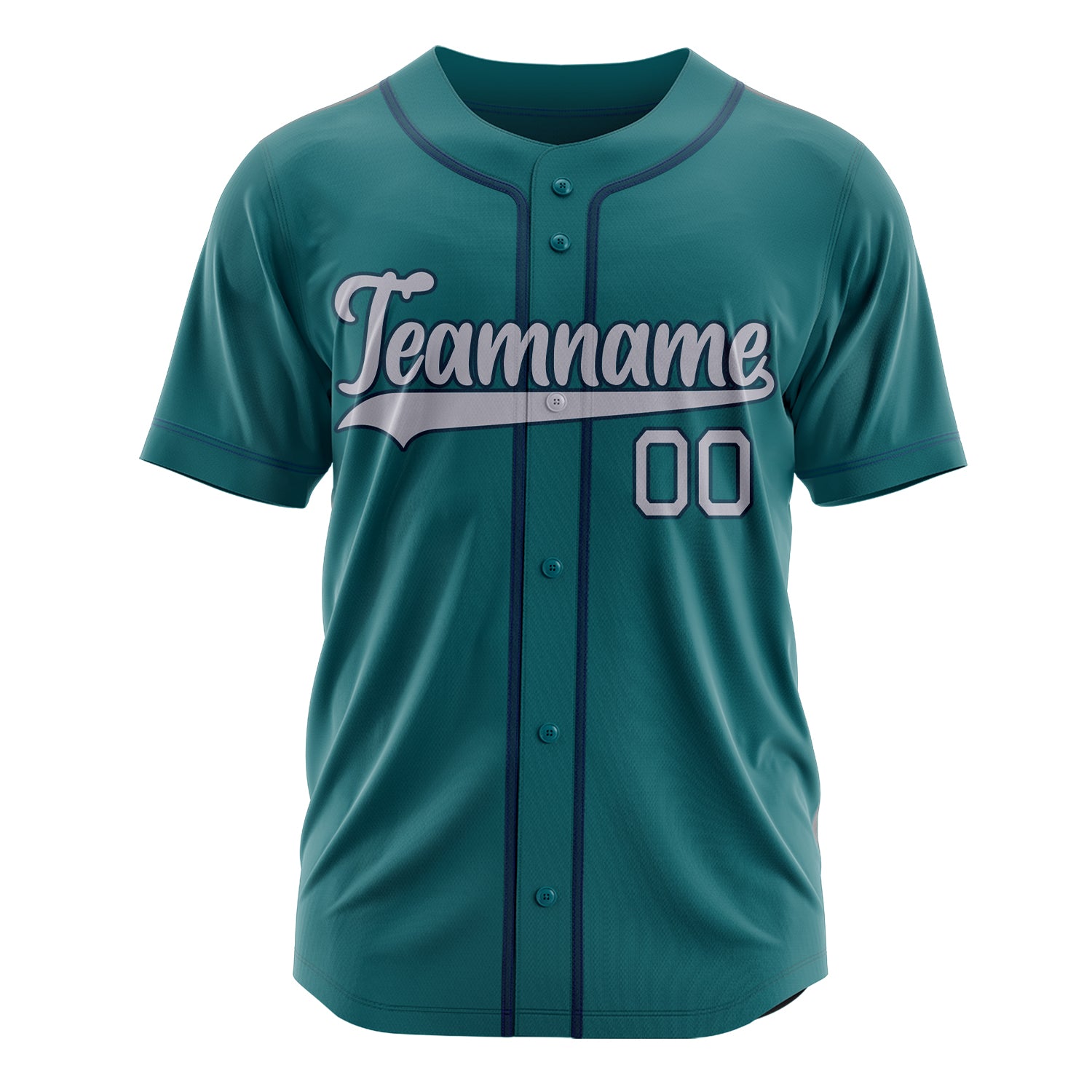 Custom Professional Teal Gray Baseball Jersey