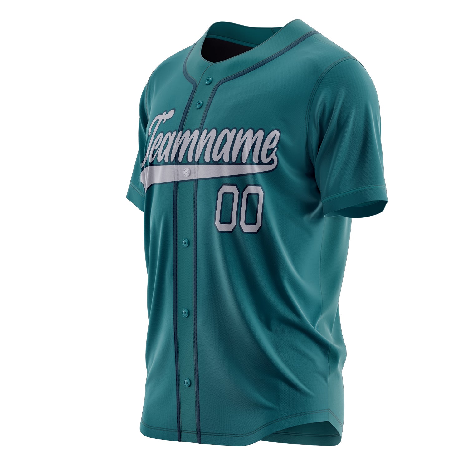 Benutzerdefiniertes Professionelles Blaugrün Grau Baseballtrikot