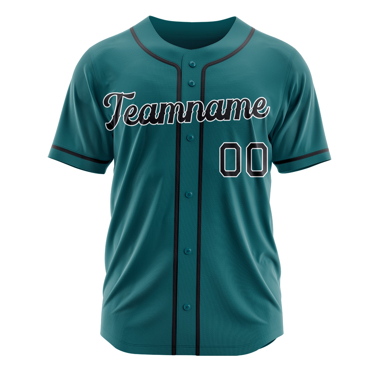 Custom Professional Teal Black Baseball Jersey