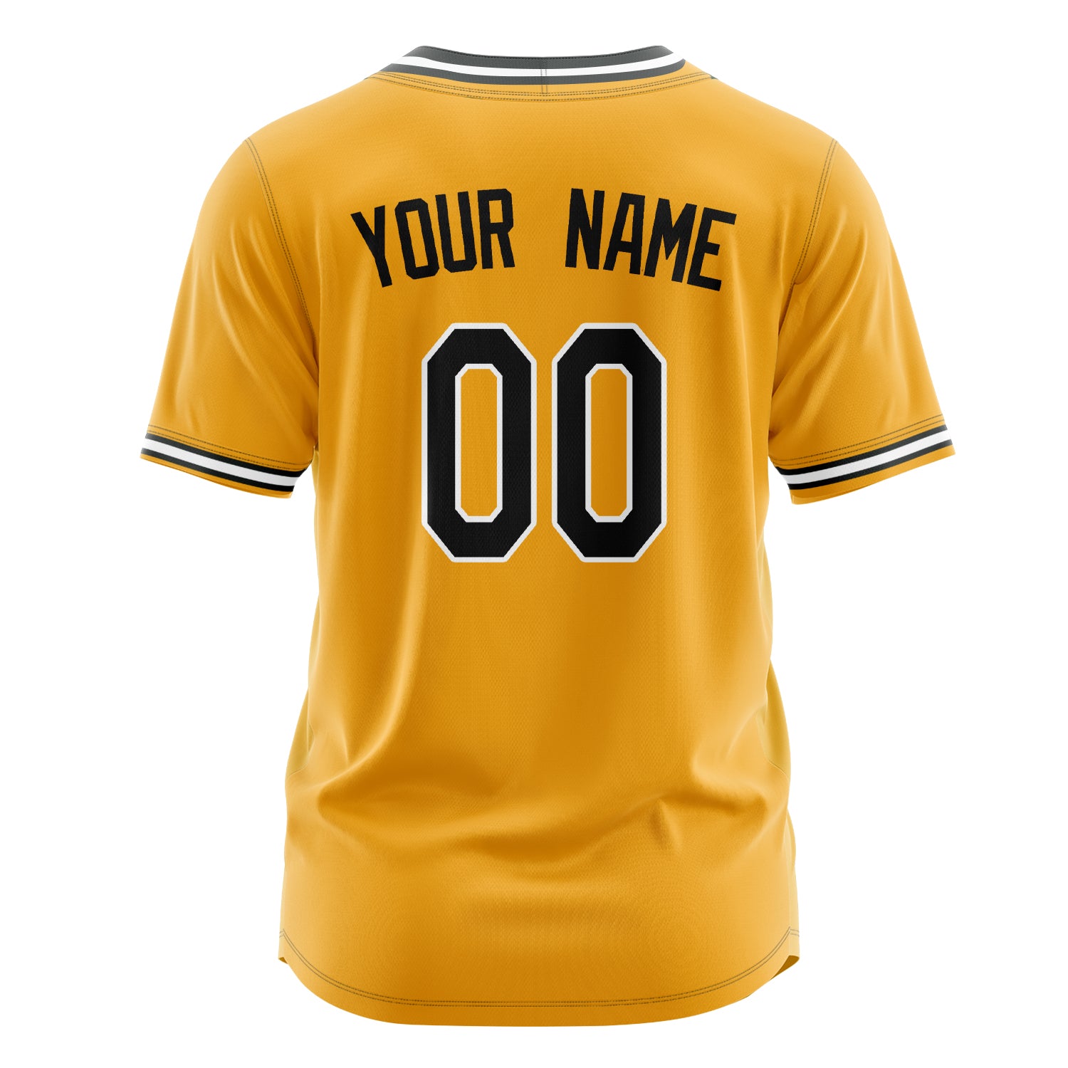 Benutzerdefiniertes Professionelles Gold Schwarz Baseballtrikot