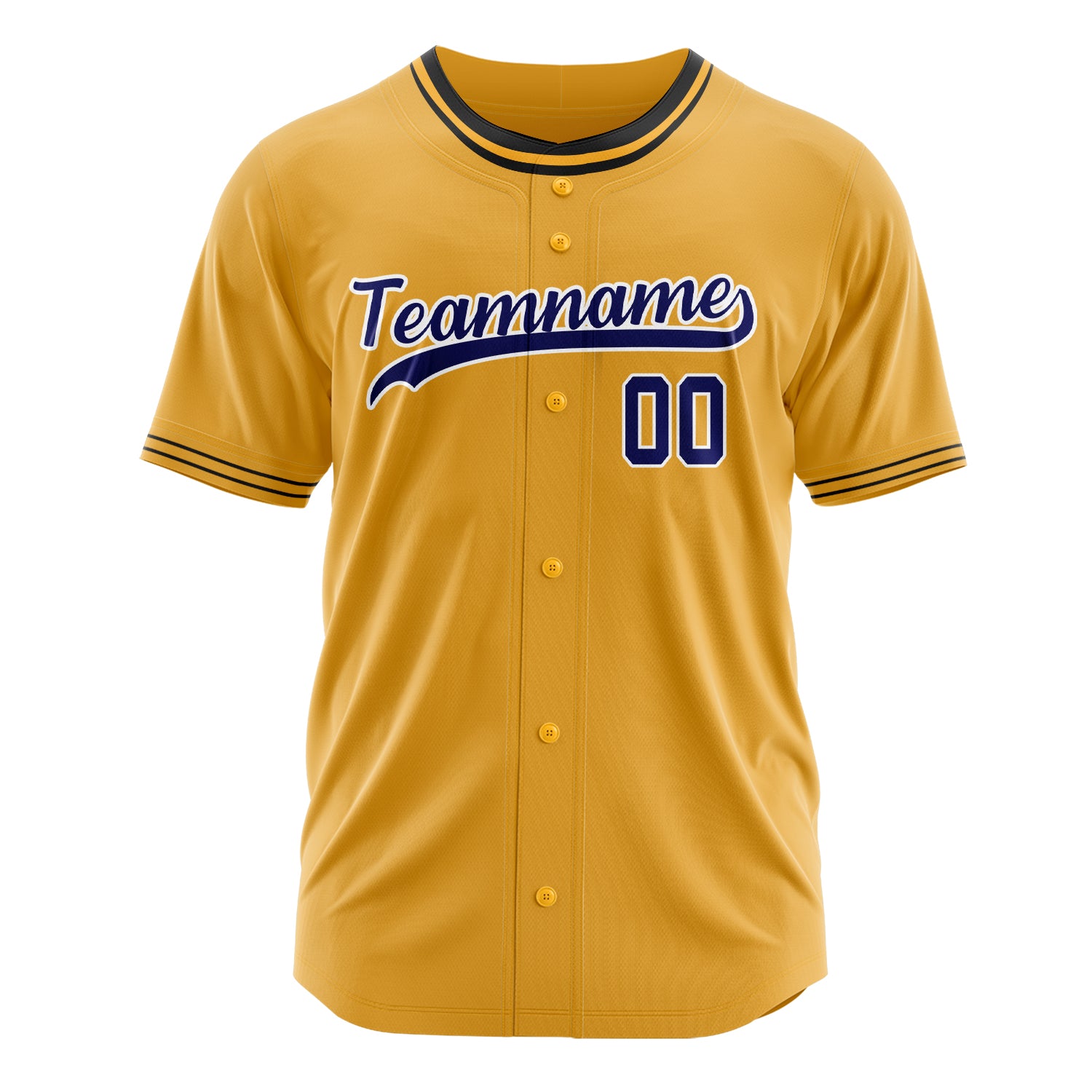 Custom Professional Gold Royal Blue Baseball Jersey