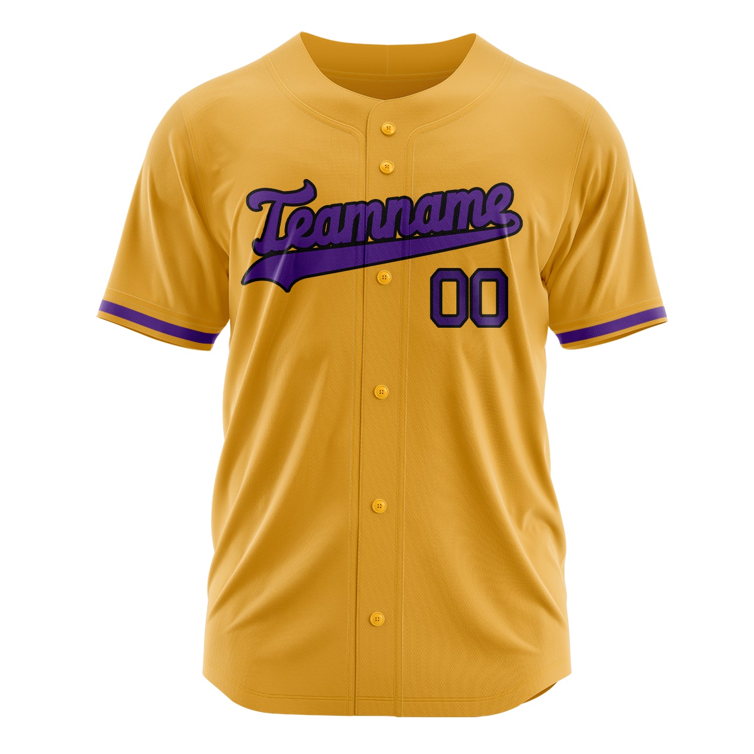 Custom Professional Gold Purple Baseball Jersey