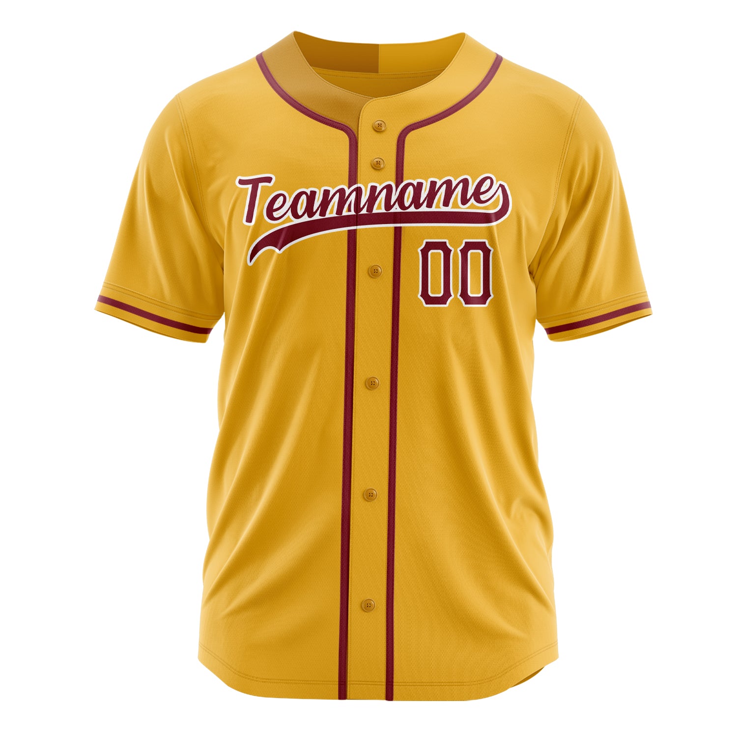 Custom Professional Gold Red Baseball Jersey