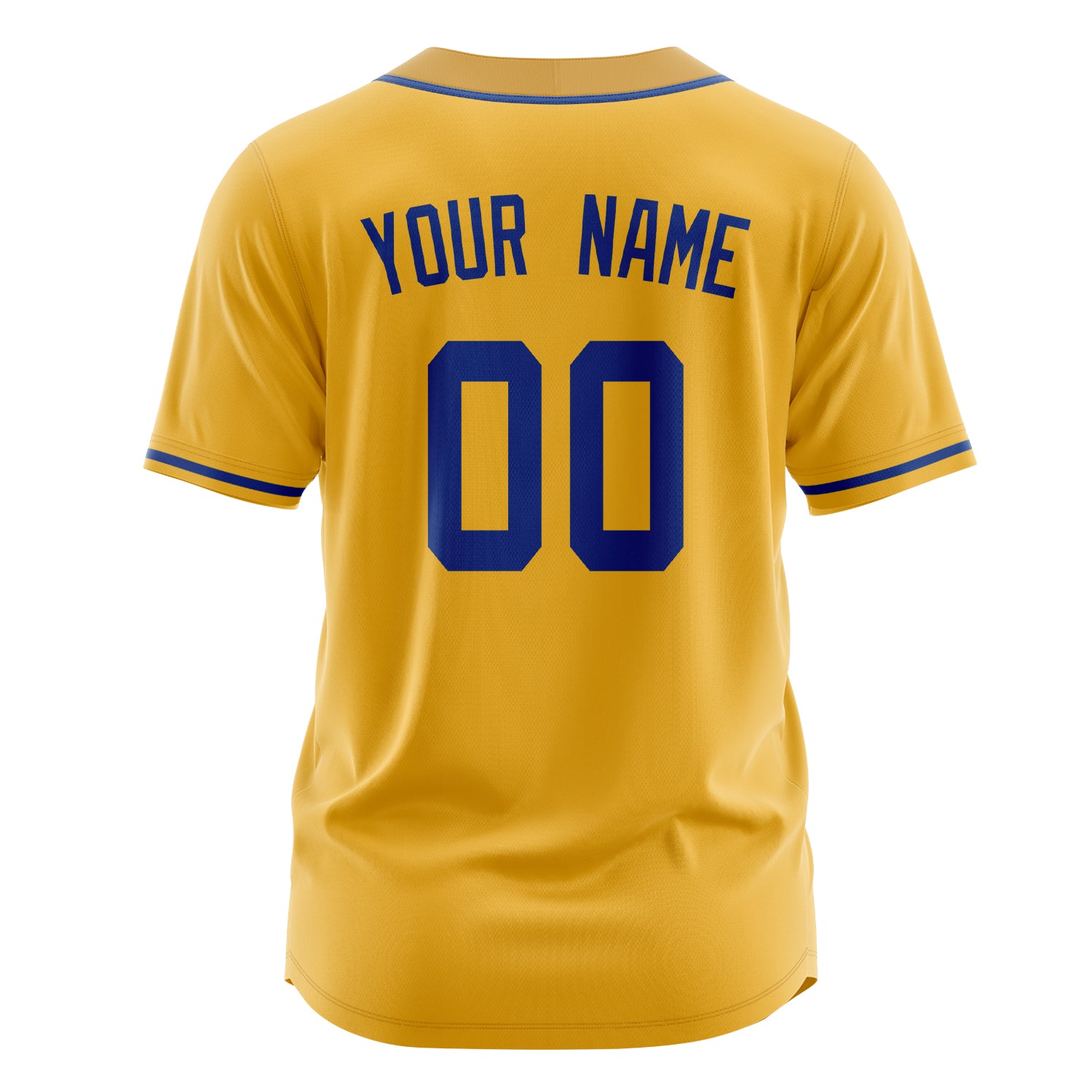 Benutzerdefiniertes Professionelles Gold Königsblau Baseballtrikot