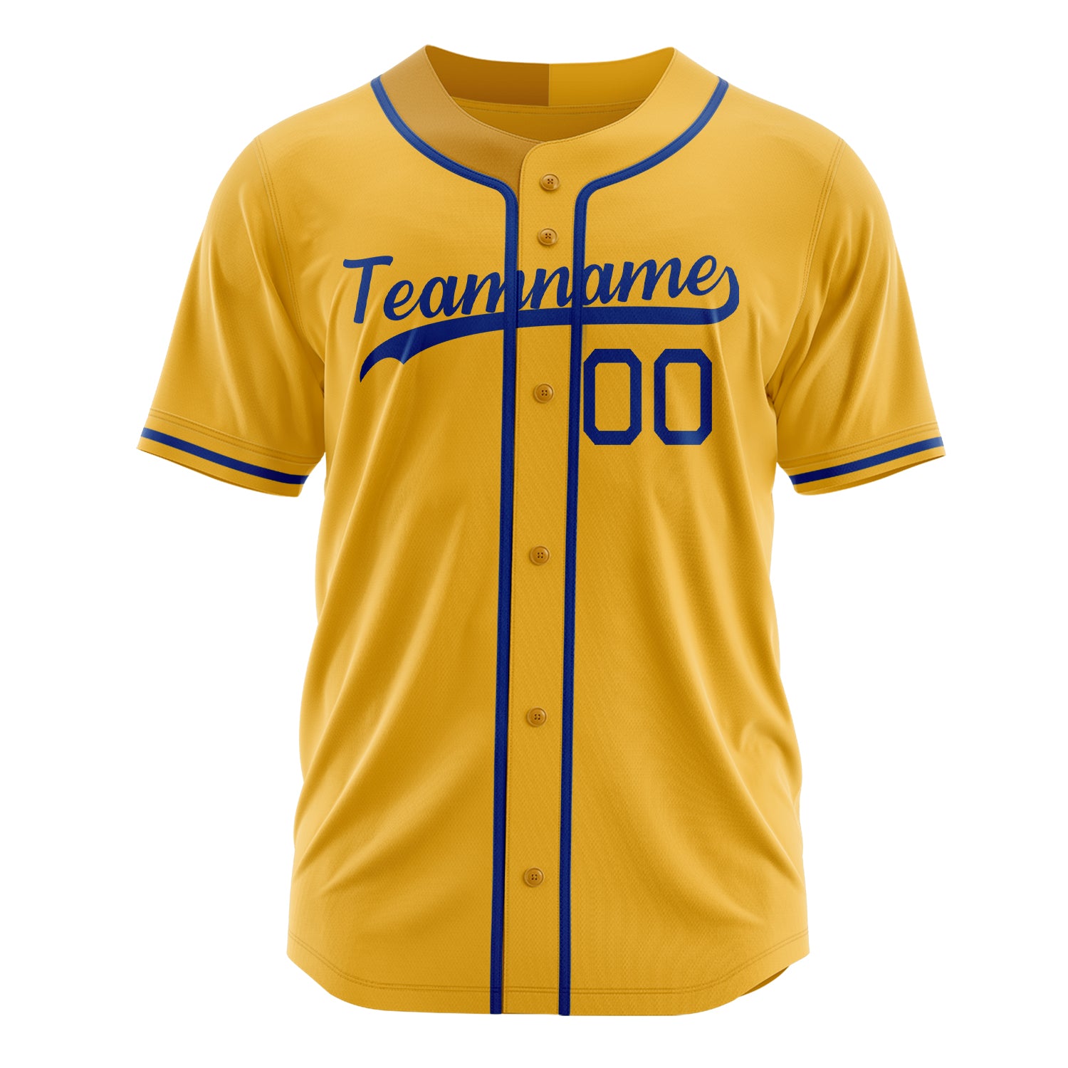 Custom Professional Gold Royal Blue Baseball Jersey