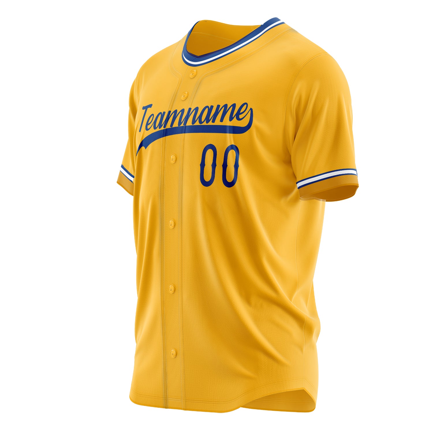 Custom Professional Gold Royal Blue Baseball Jersey