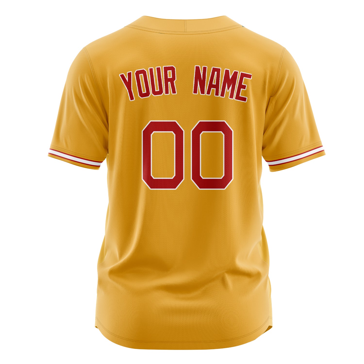 Benutzerdefiniertes Professionelles Gold Rot Baseballtrikot