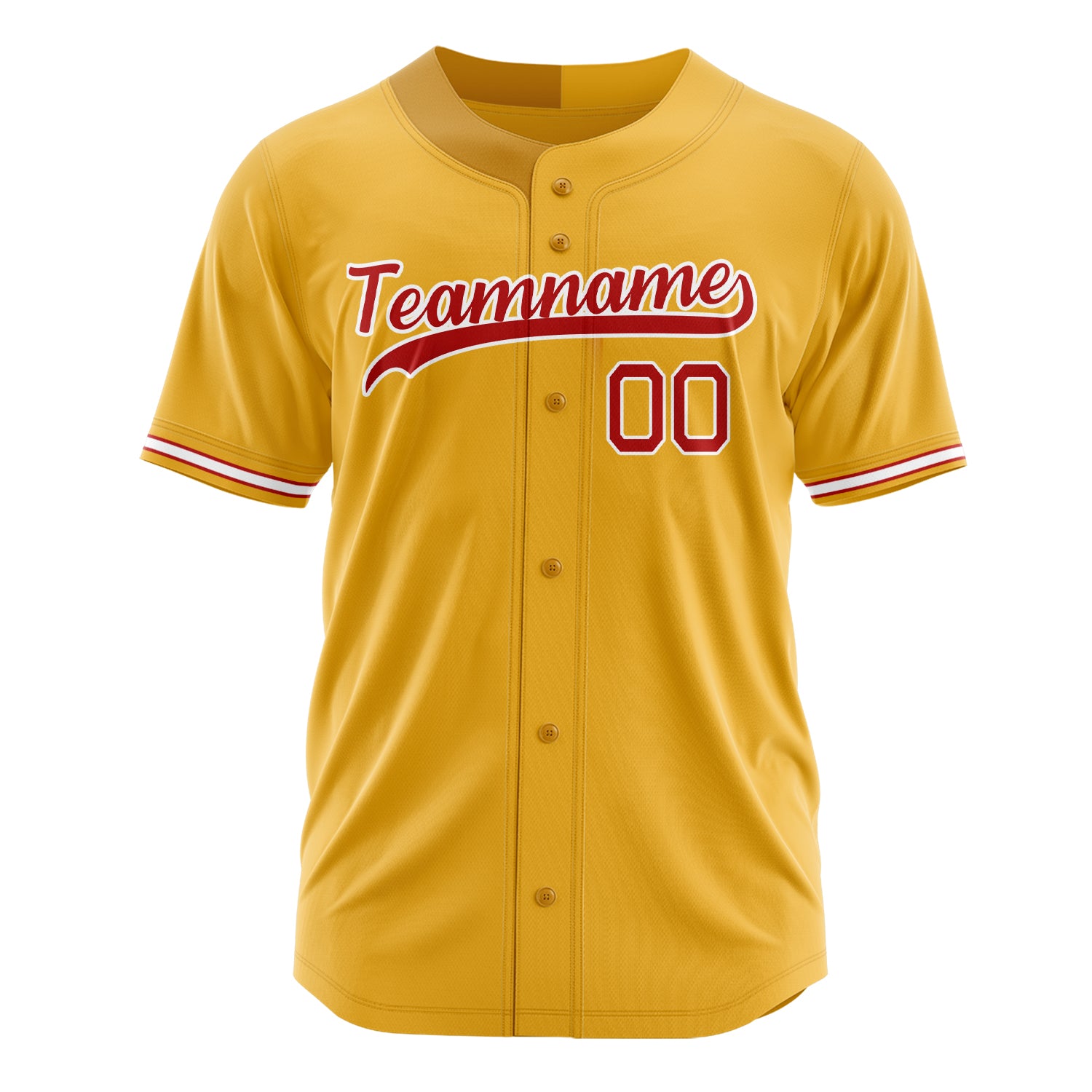 Custom Professional Gold Red Baseball Jersey