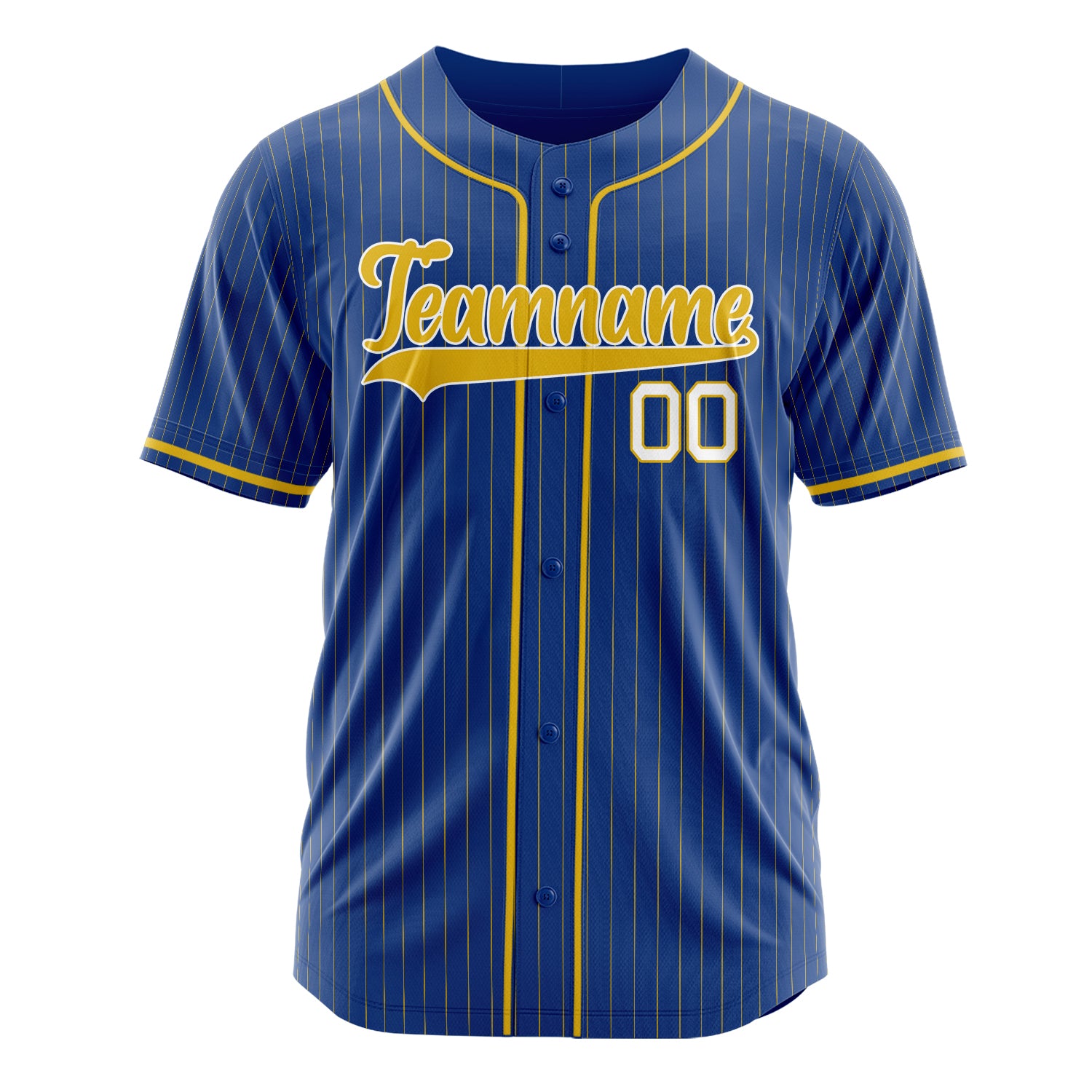 Custom Professional Royal Blue Gold Baseball Jersey