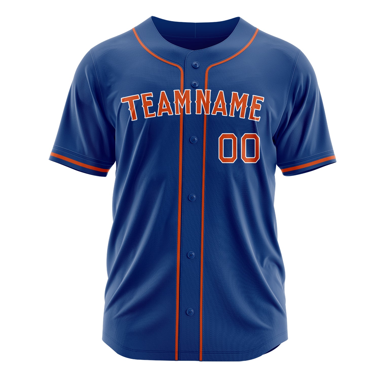 Custom Professional Royal Blue Orange Baseball Jersey