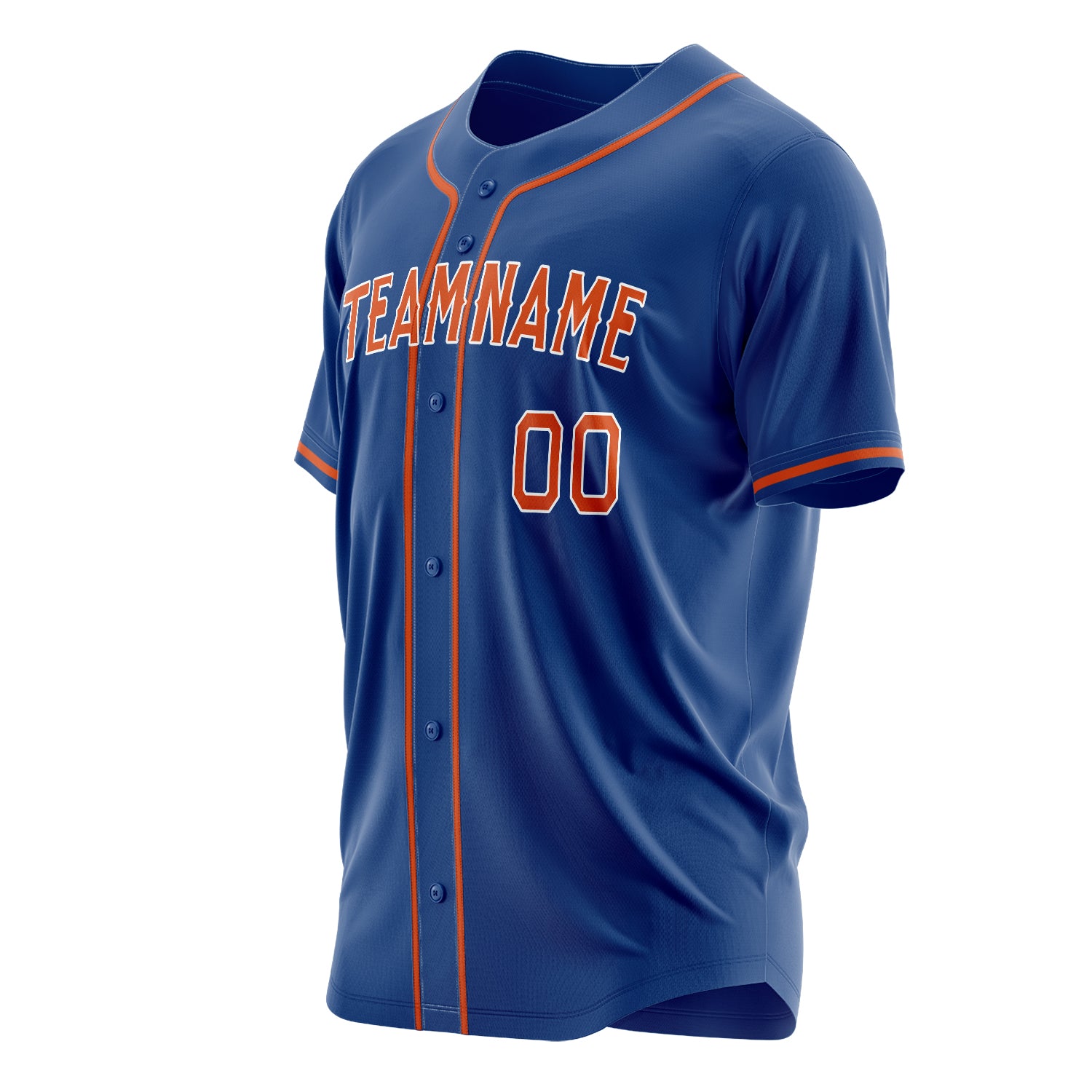 Custom Professional Royal Blue Orange Baseball Jersey