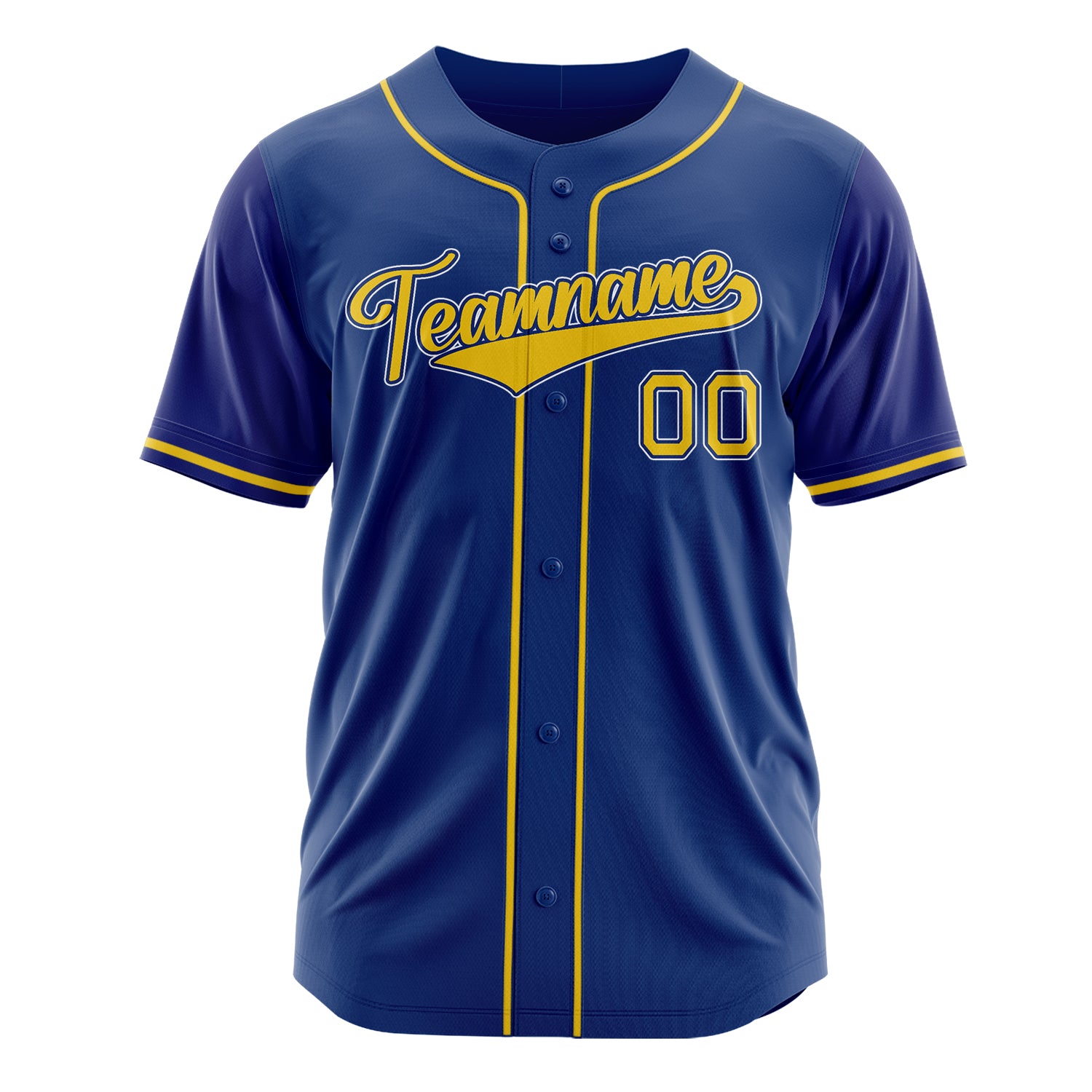 Custom Professional Royal Blue Gold Baseball Jersey