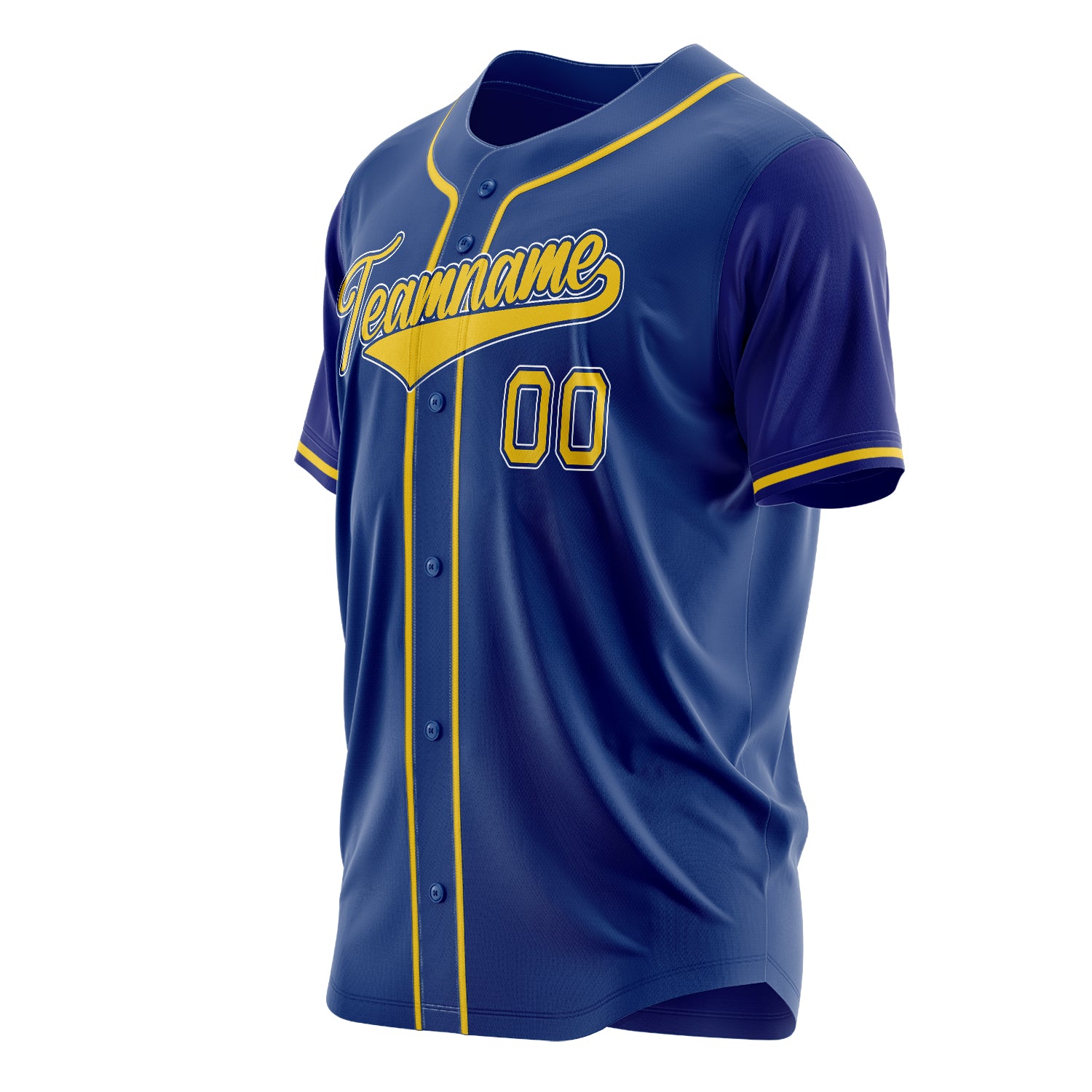 Custom Professional Royal Blue Gold Baseball Jersey