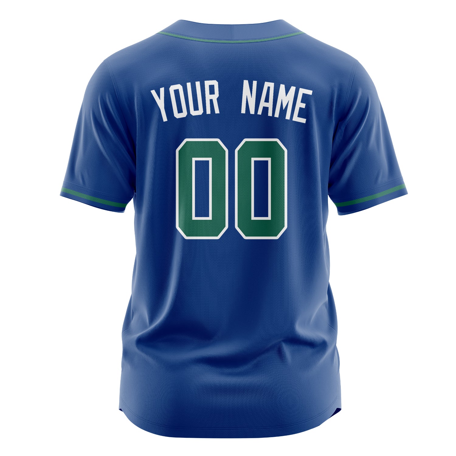Custom Professional Royal Blue Kelly Green Baseball Jersey
