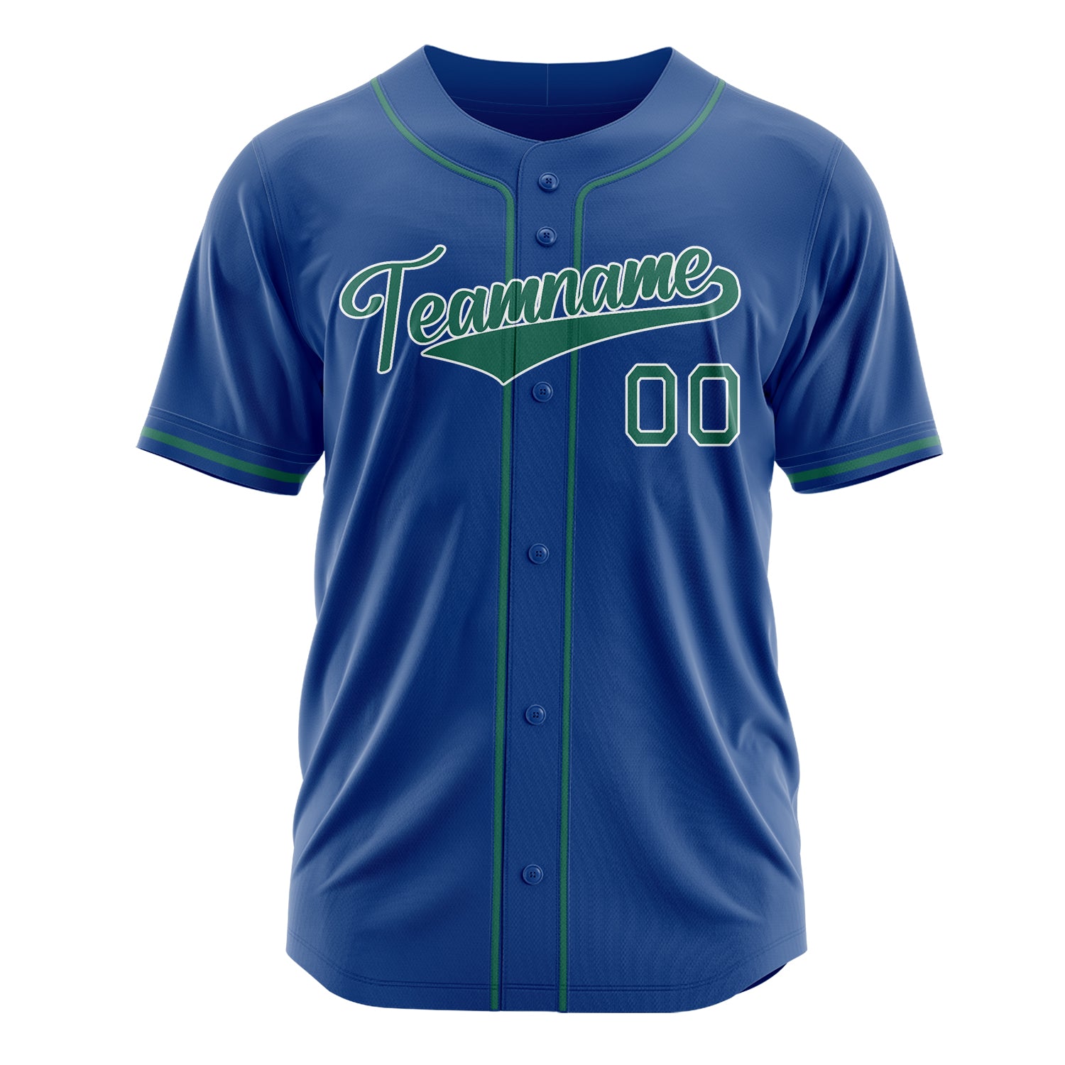Custom Professional Royal Blue Kelly Green Baseball Jersey