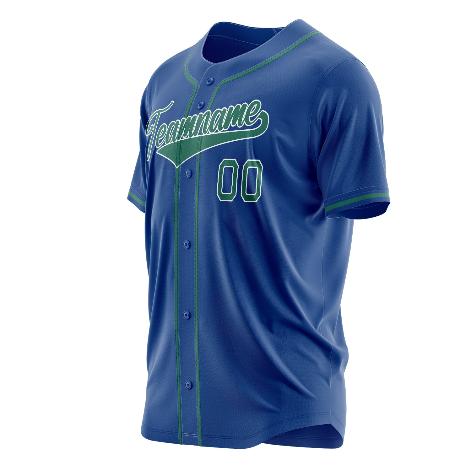 Custom Professional Royal Blue Kelly Green Baseball Jersey