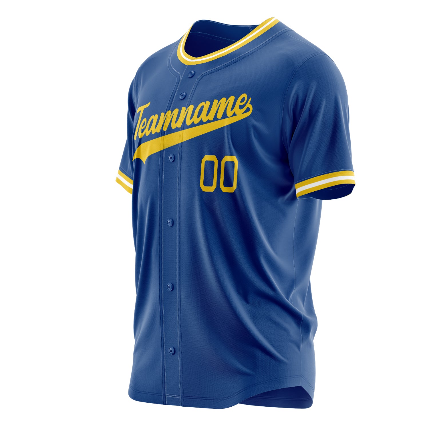 Custom Professional Royal Blue Gold Baseball Jersey