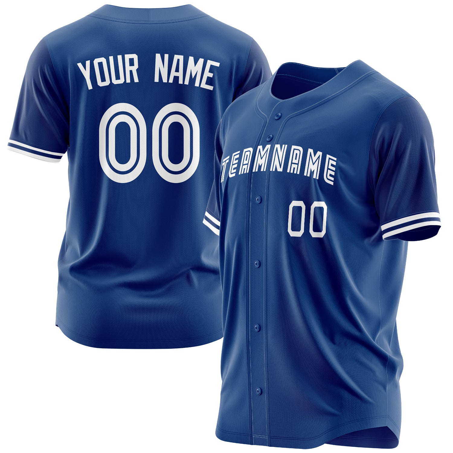 Benutzerdefiniertes Professionelles Königsblau Weiß Baseballtrikot BB03240609ZT408