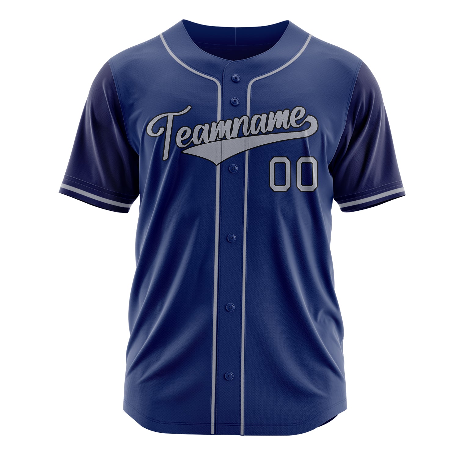 Custom Professional Royal Blue Gray Baseball Jersey