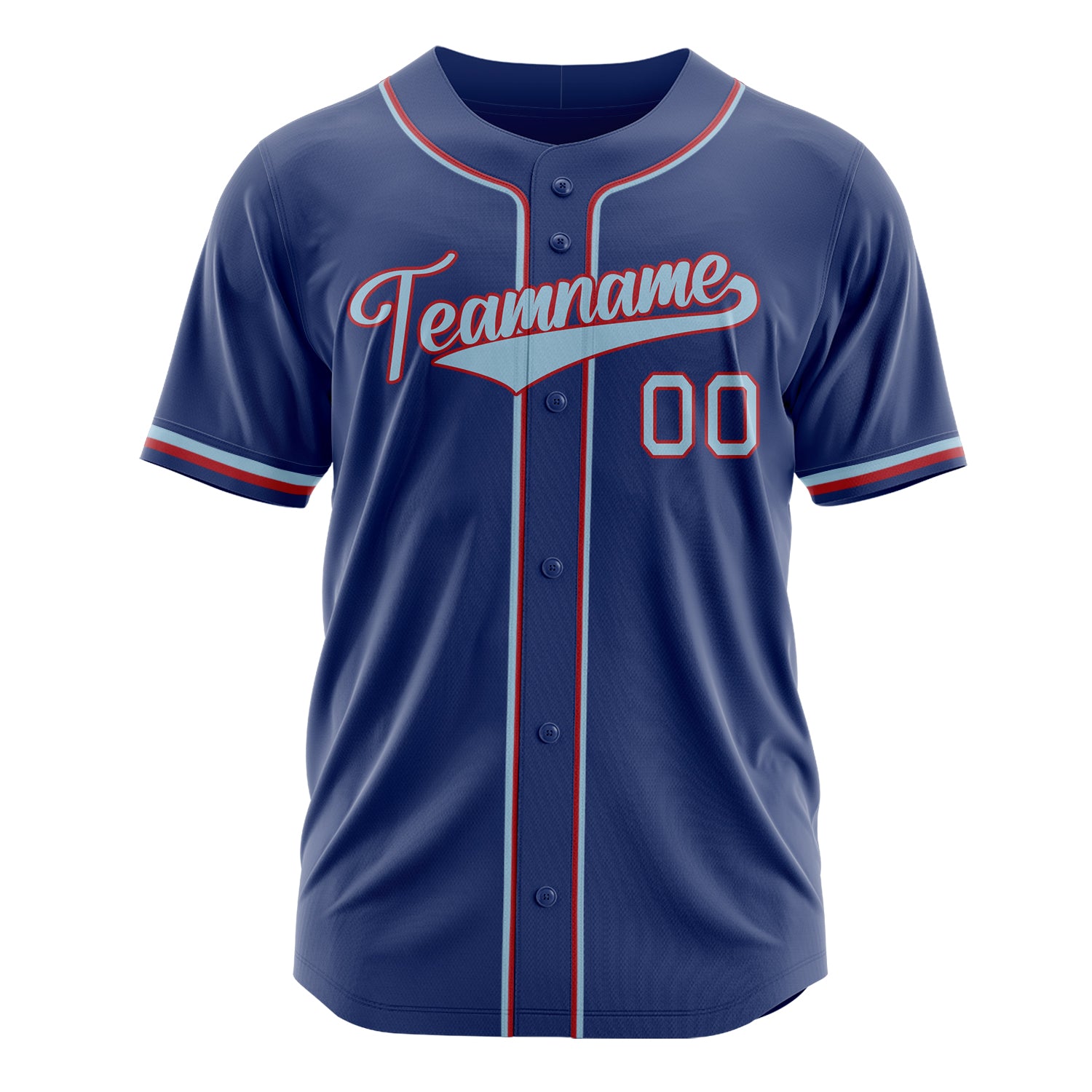 Custom Professional Royal Blue Light Blue Baseball Jersey