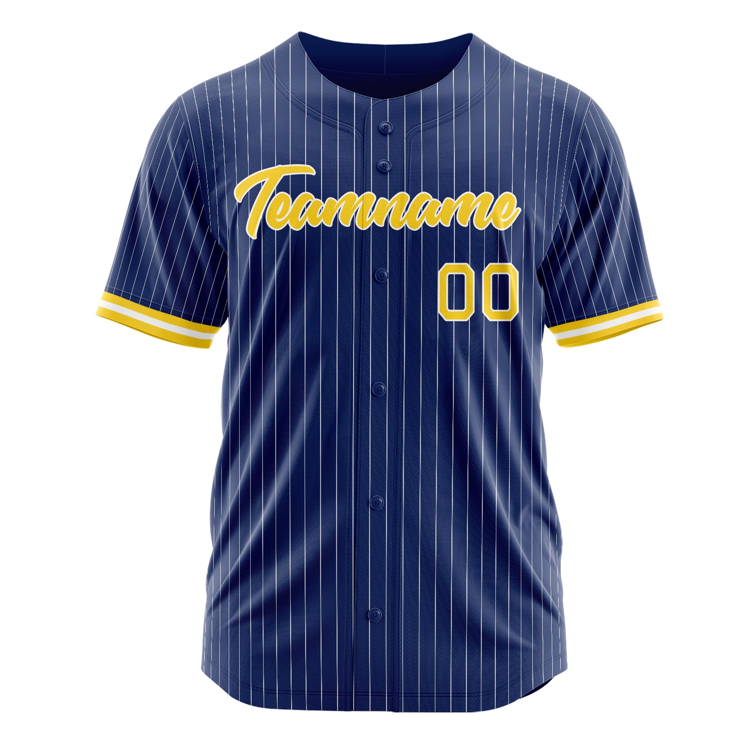 Custom Professional Royal Blue Gold Baseball Jersey