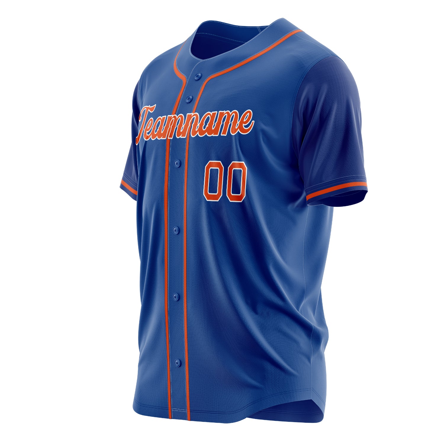 Custom Professional Royal Blue Orange Baseball Jersey