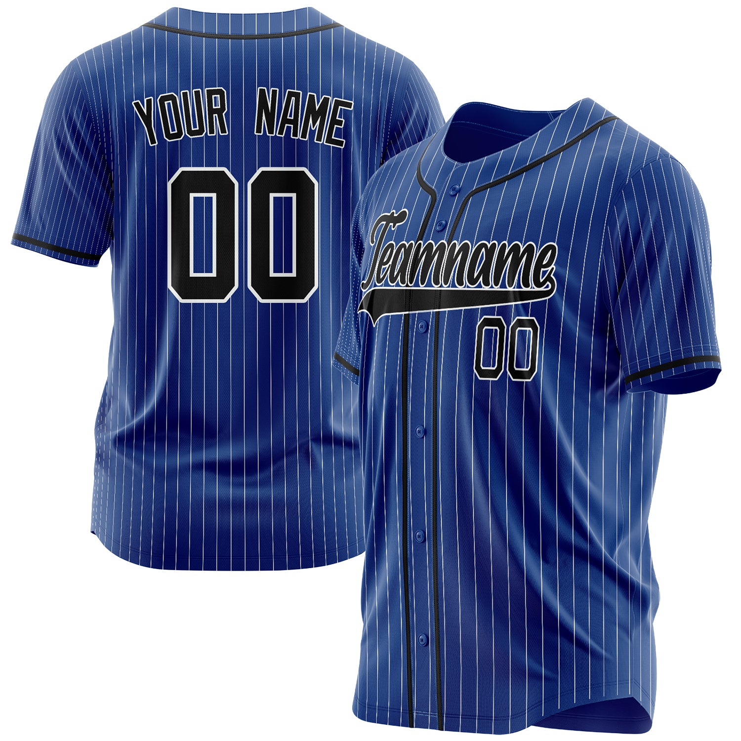 Benutzerdefiniertes Professionelles Königsblau Schwarz Baseballtrikot BB03240609ZT418