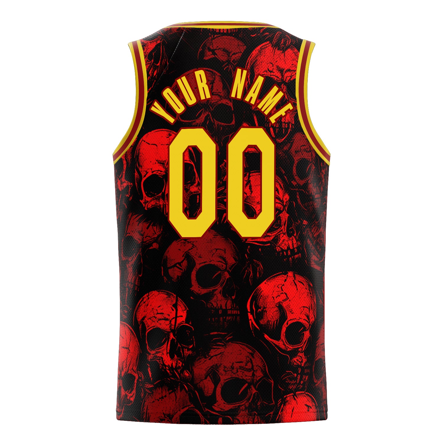 Custom Professional Red Skull Basketball Jersey