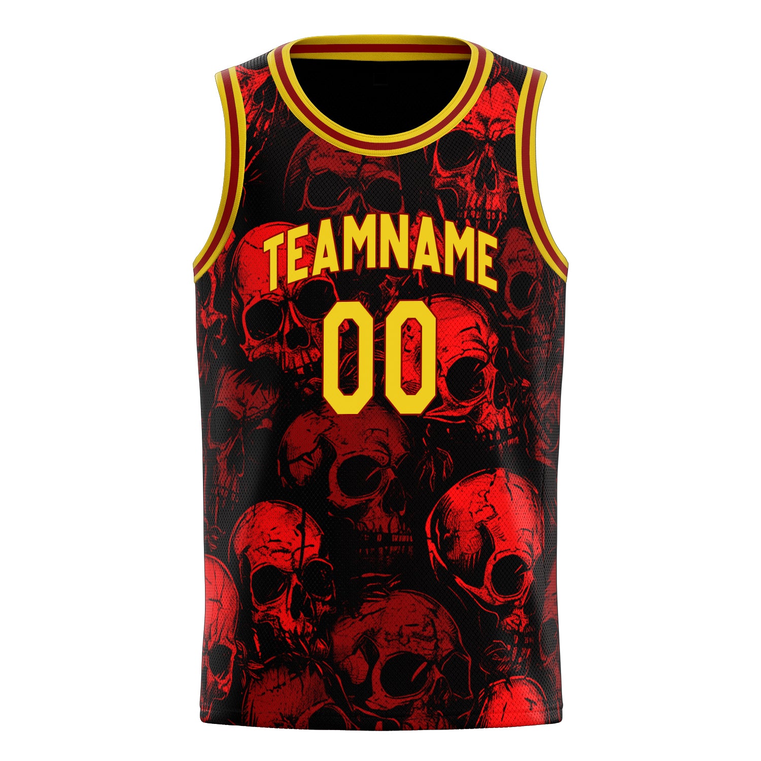 Custom Professional Red Skull Basketball Jersey