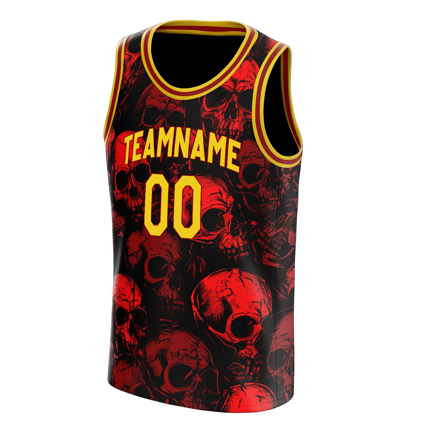 Custom Professional Red Skull Basketball Jersey