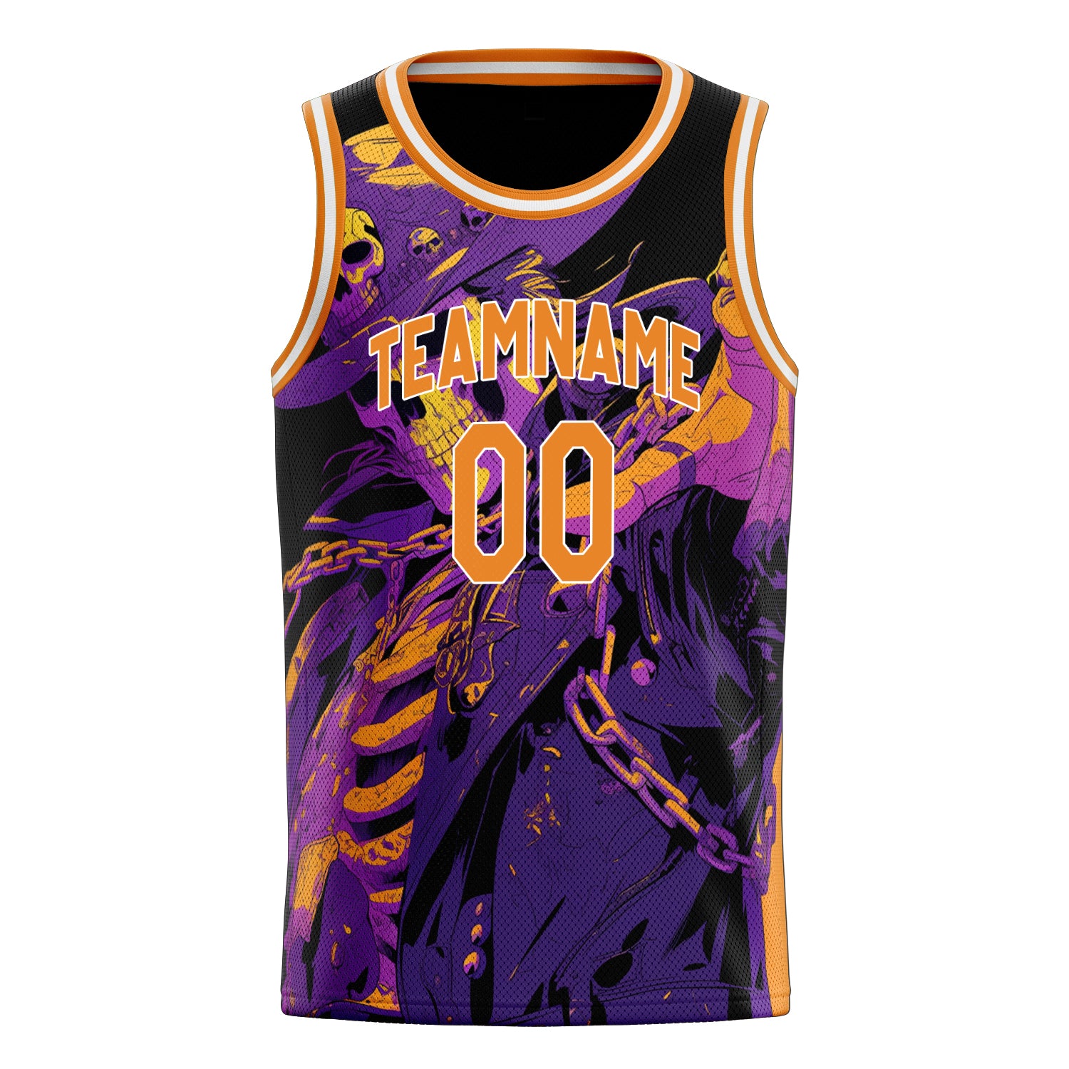 Custom Professional Purple Skull Basketball Jersey