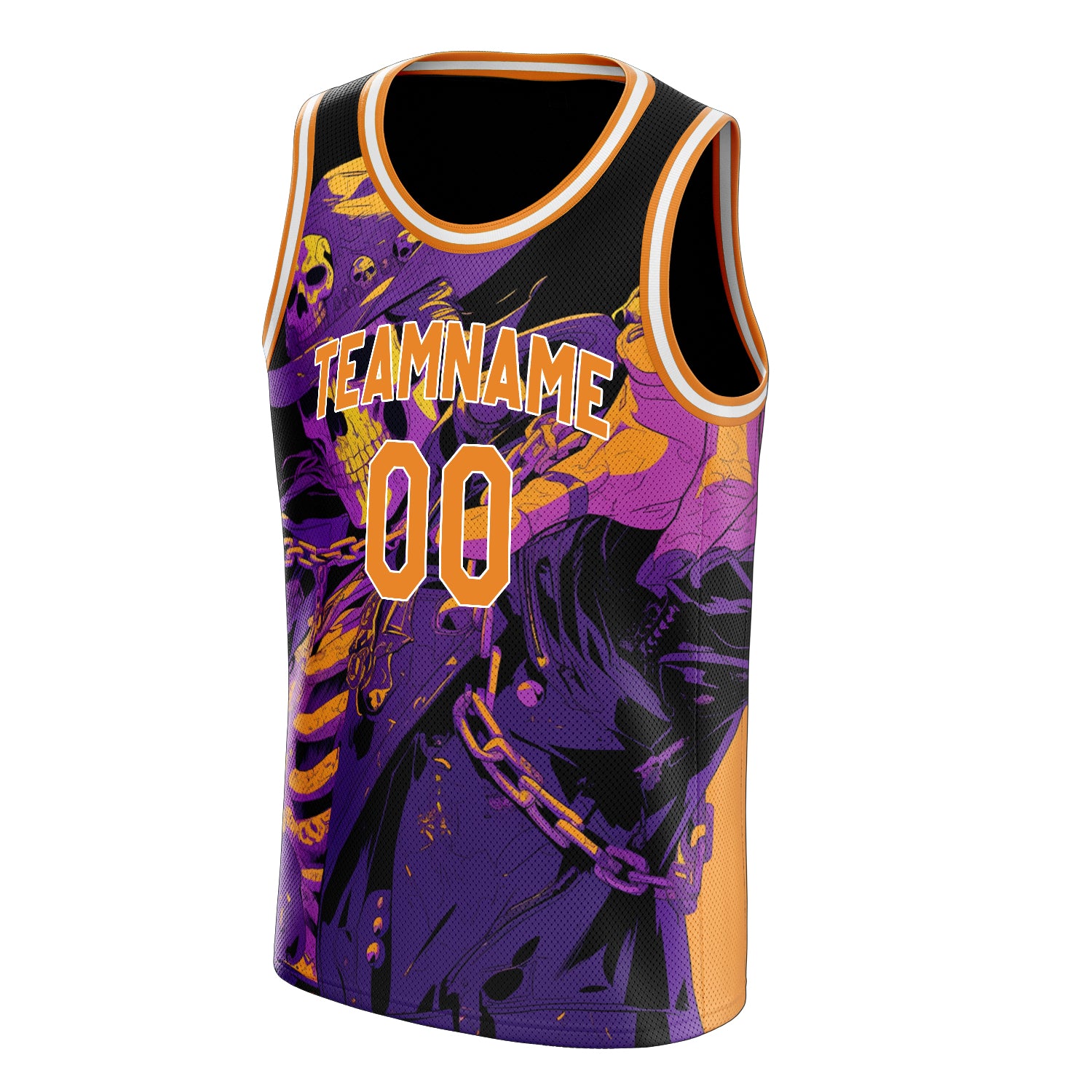 Custom Professional Purple Skull Basketball Jersey