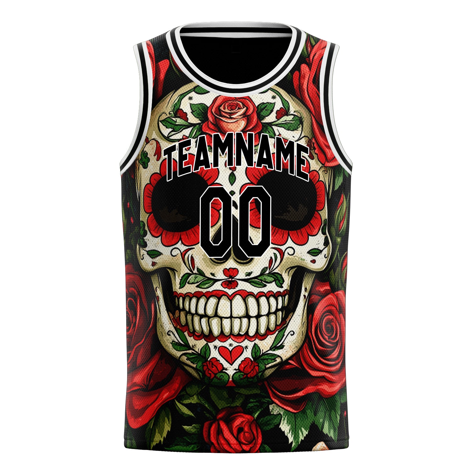 Custom Professional Red Skull Basketball Jersey