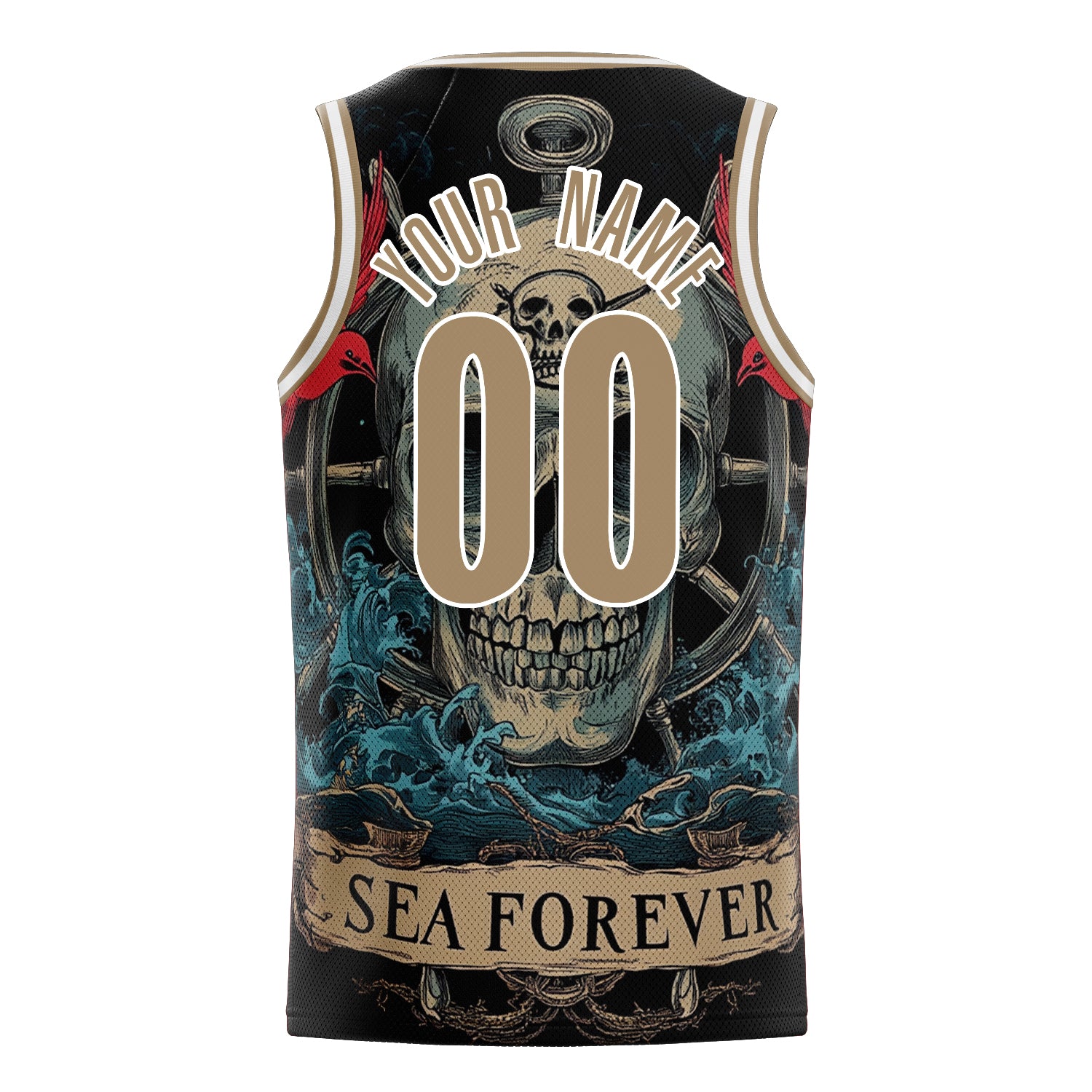 Maßgeschneidertes professionelles Braun Schädel Basketballtrikot