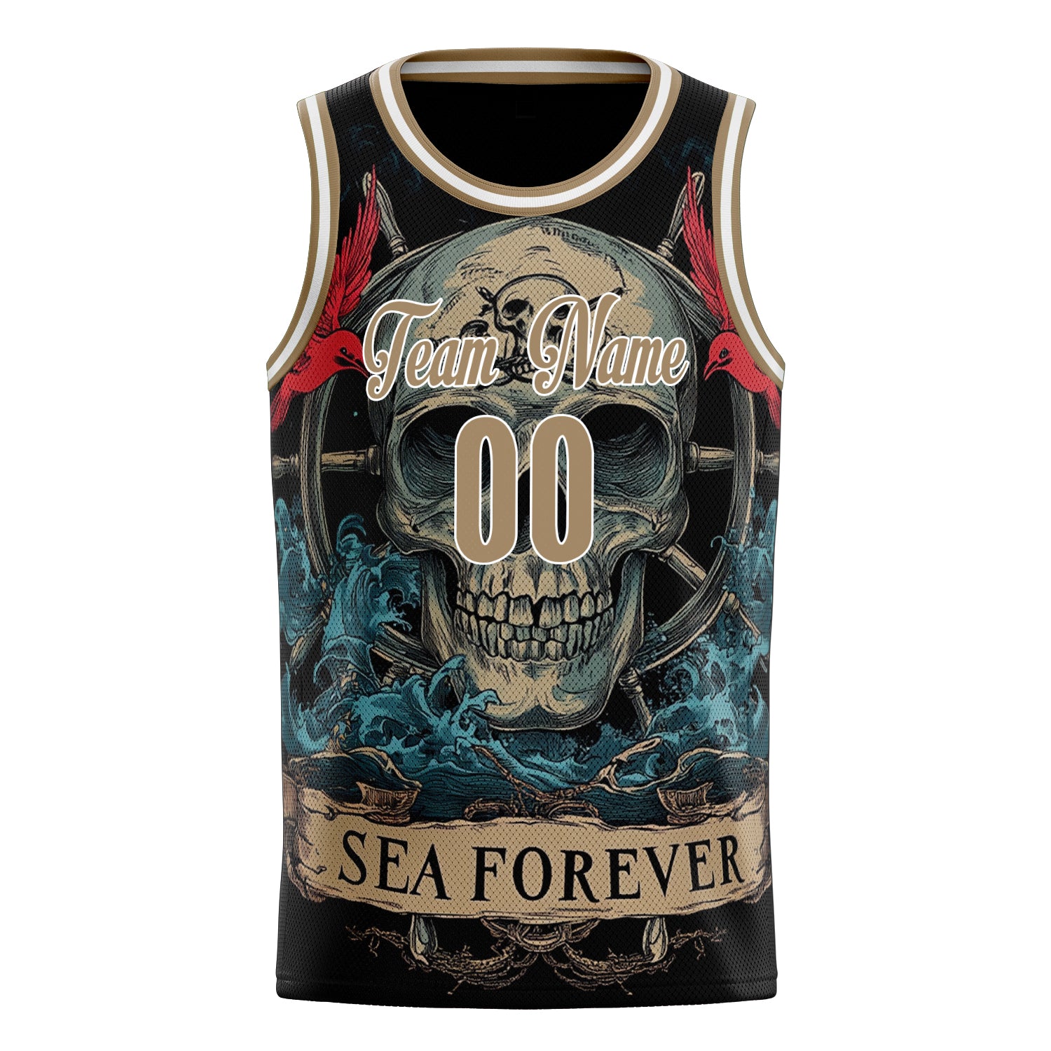 Custom Professional Brown Skull Basketball Jersey