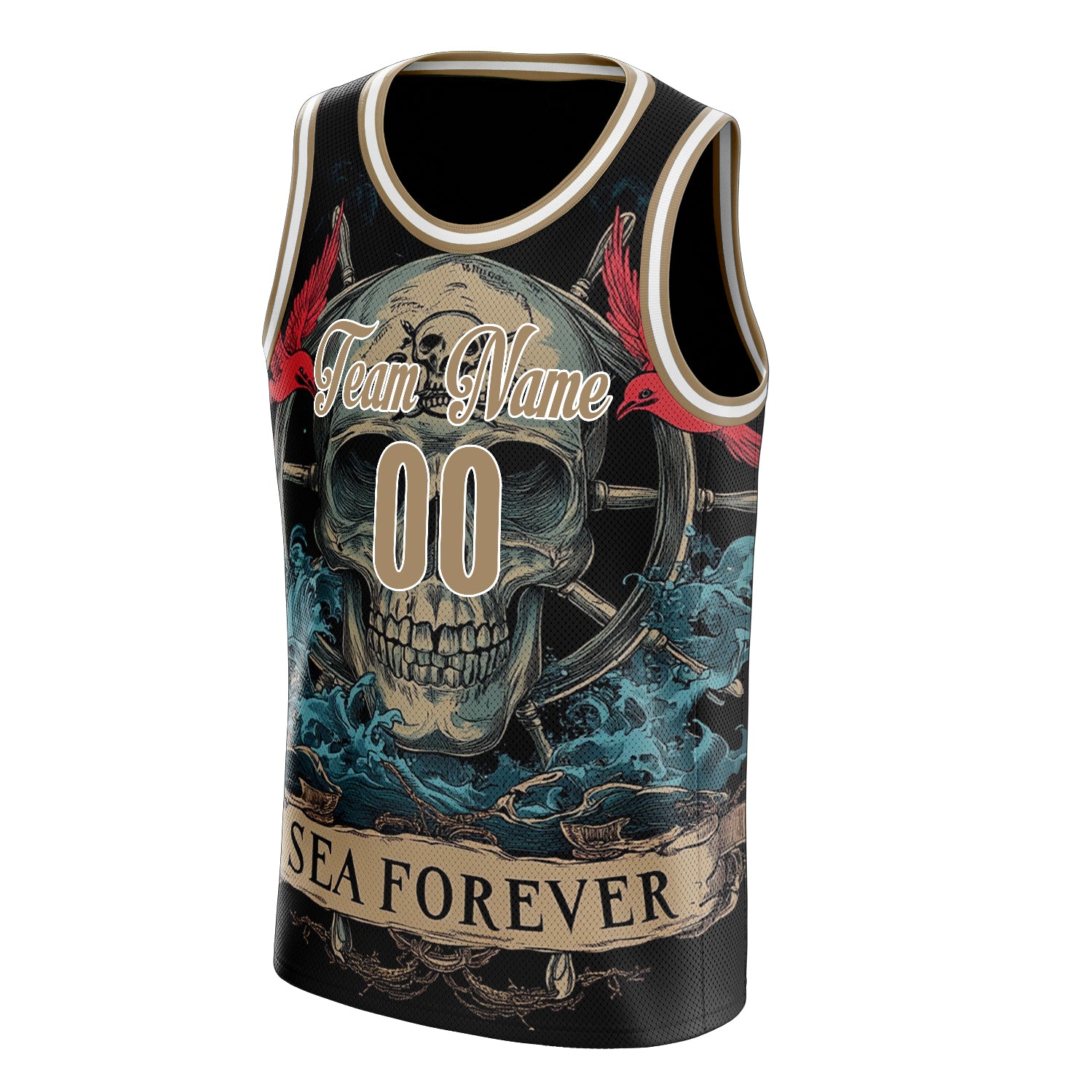 Maßgeschneidertes professionelles Braun Schädel Basketballtrikot