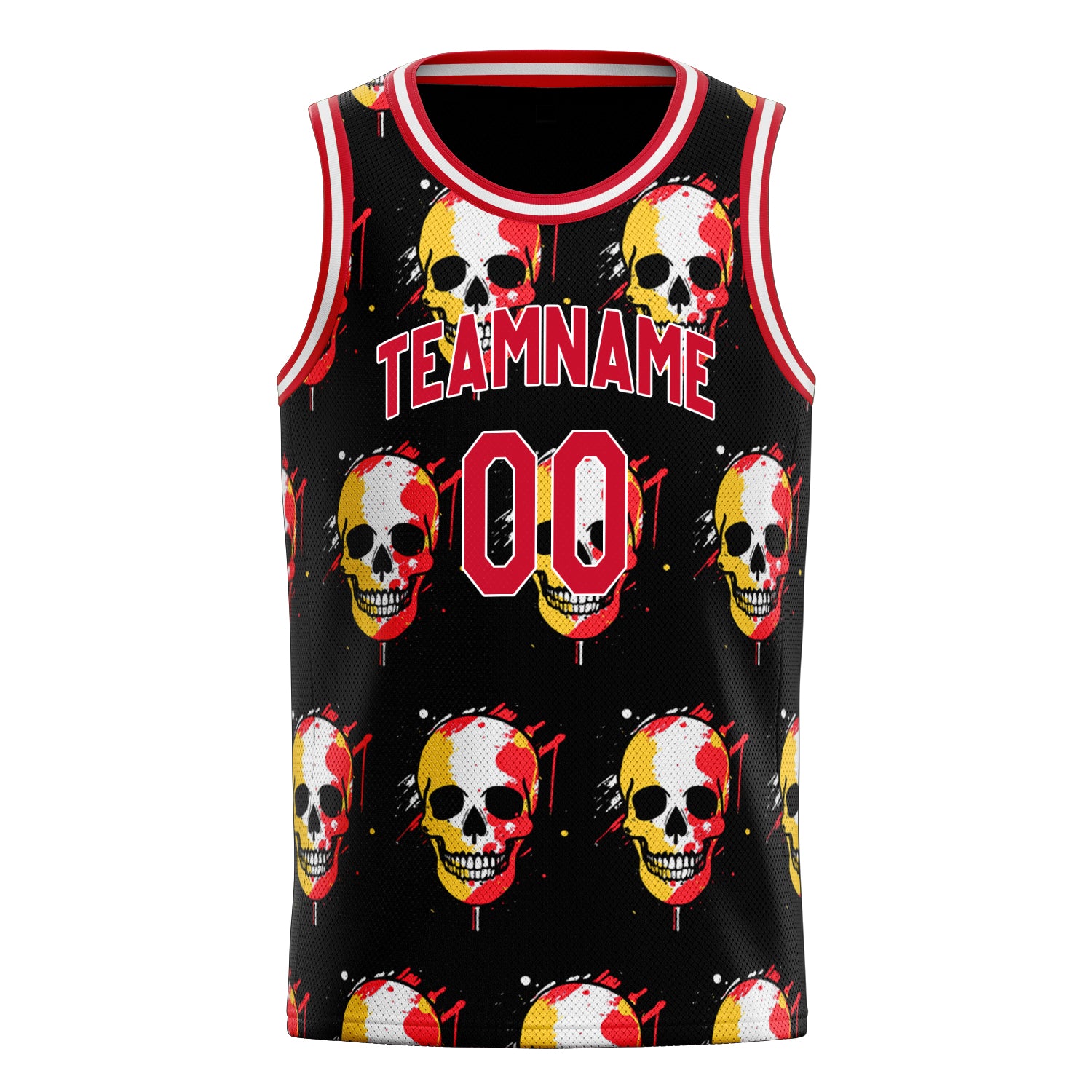 Custom Professional Red Skull Basketball Jersey