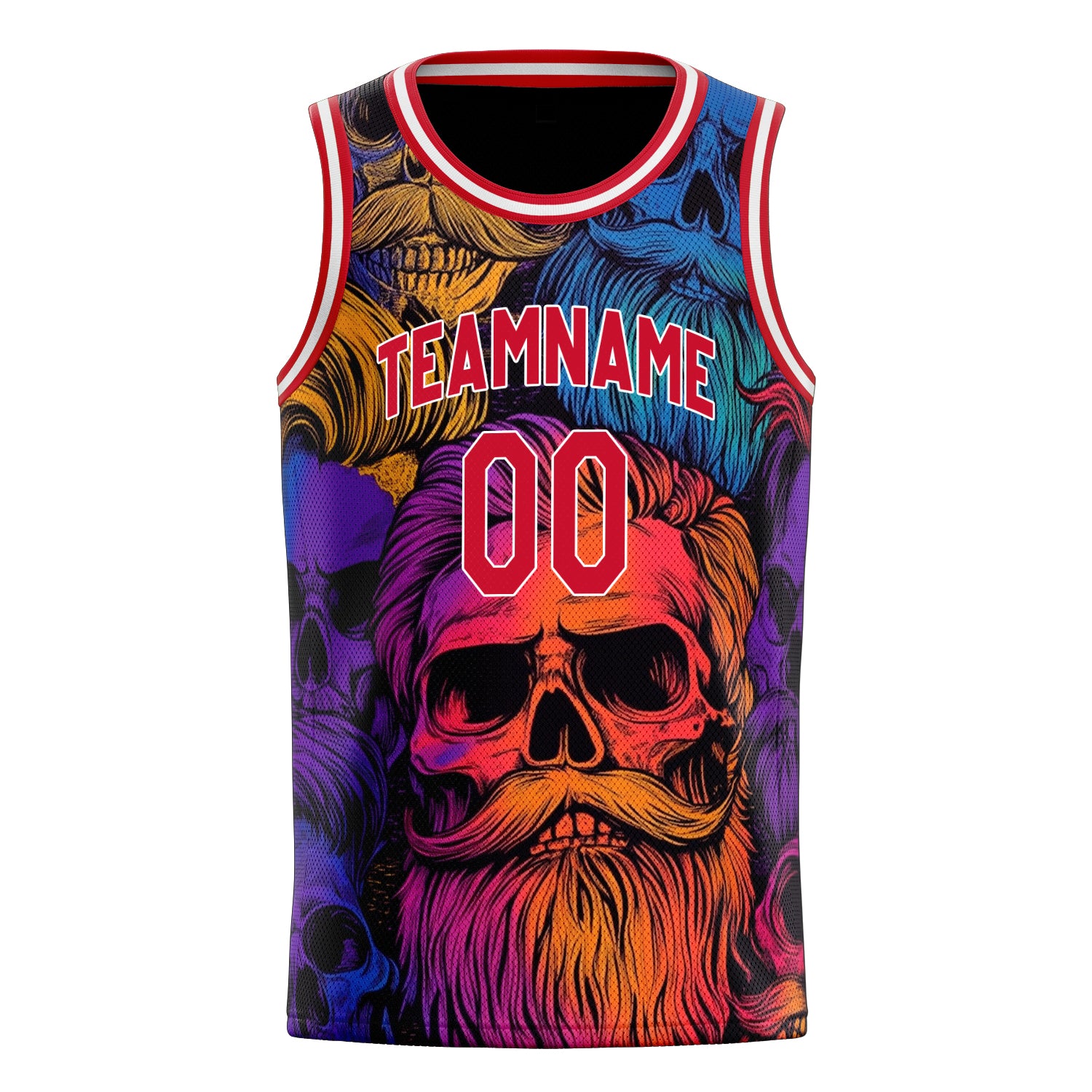 Custom Professional Red Skull Basketball Jersey