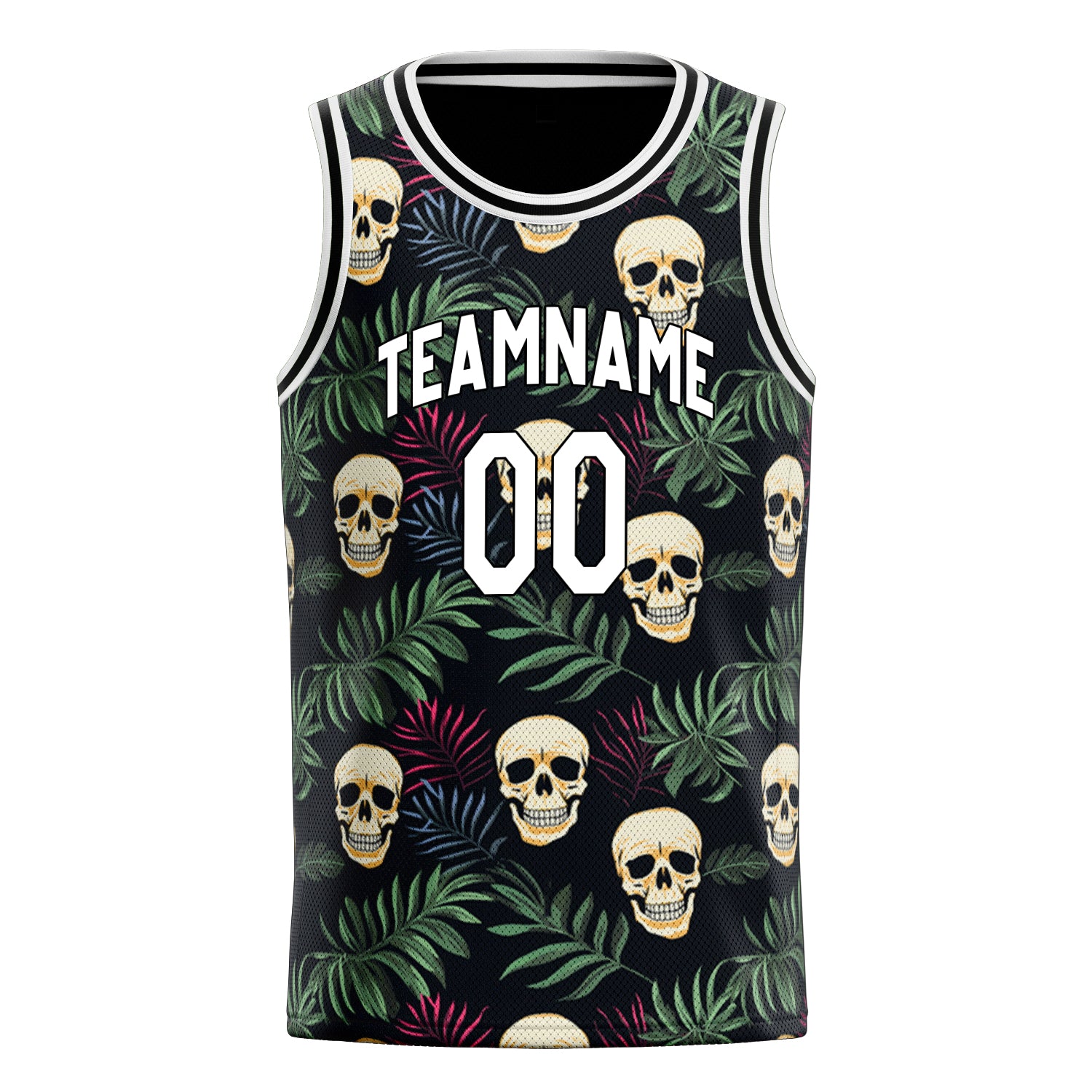 Custom Professional Green Skull Basketball Jersey
